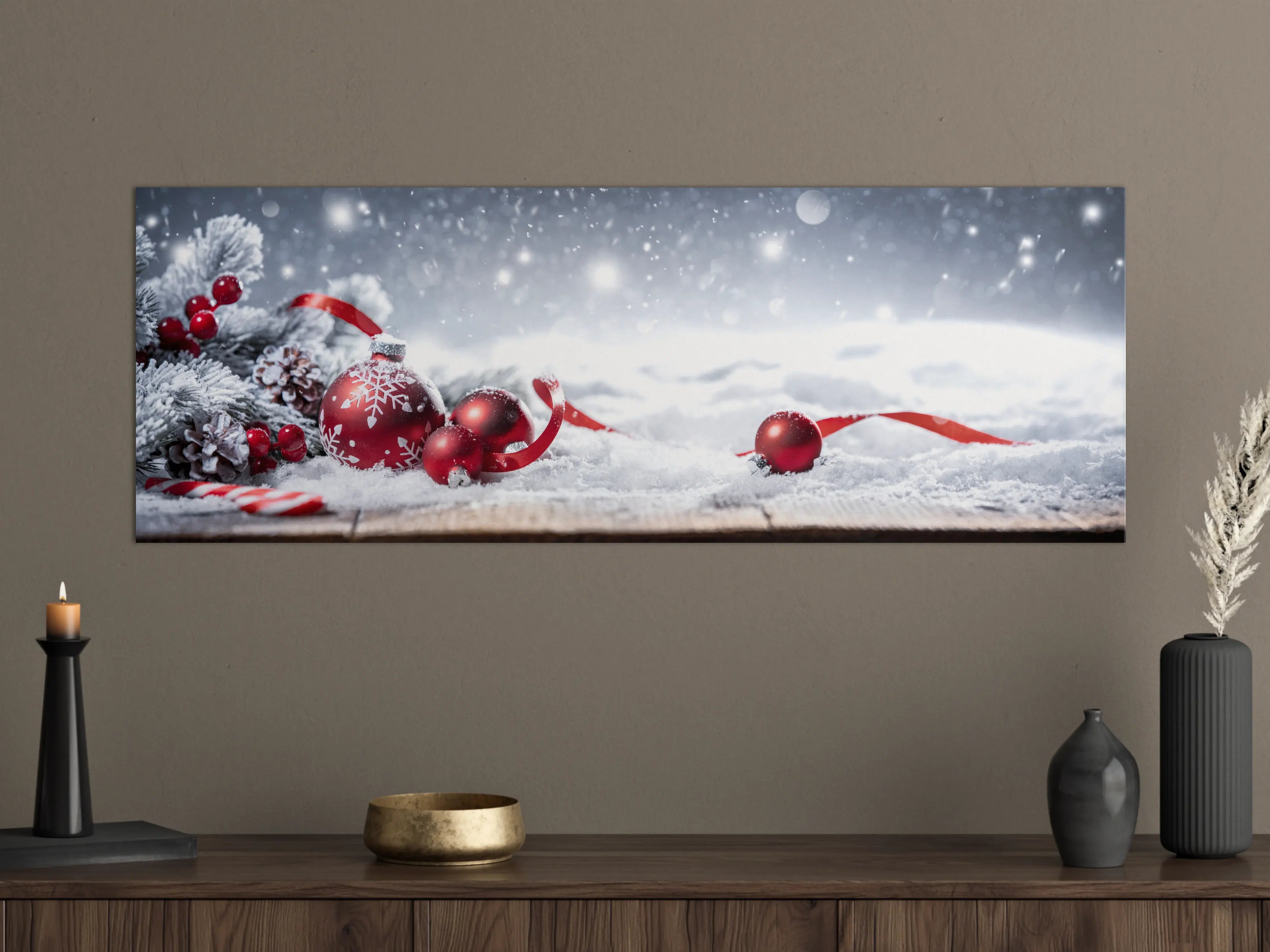 Große Wandbilder - Winterliche Weihnachtsdekoration