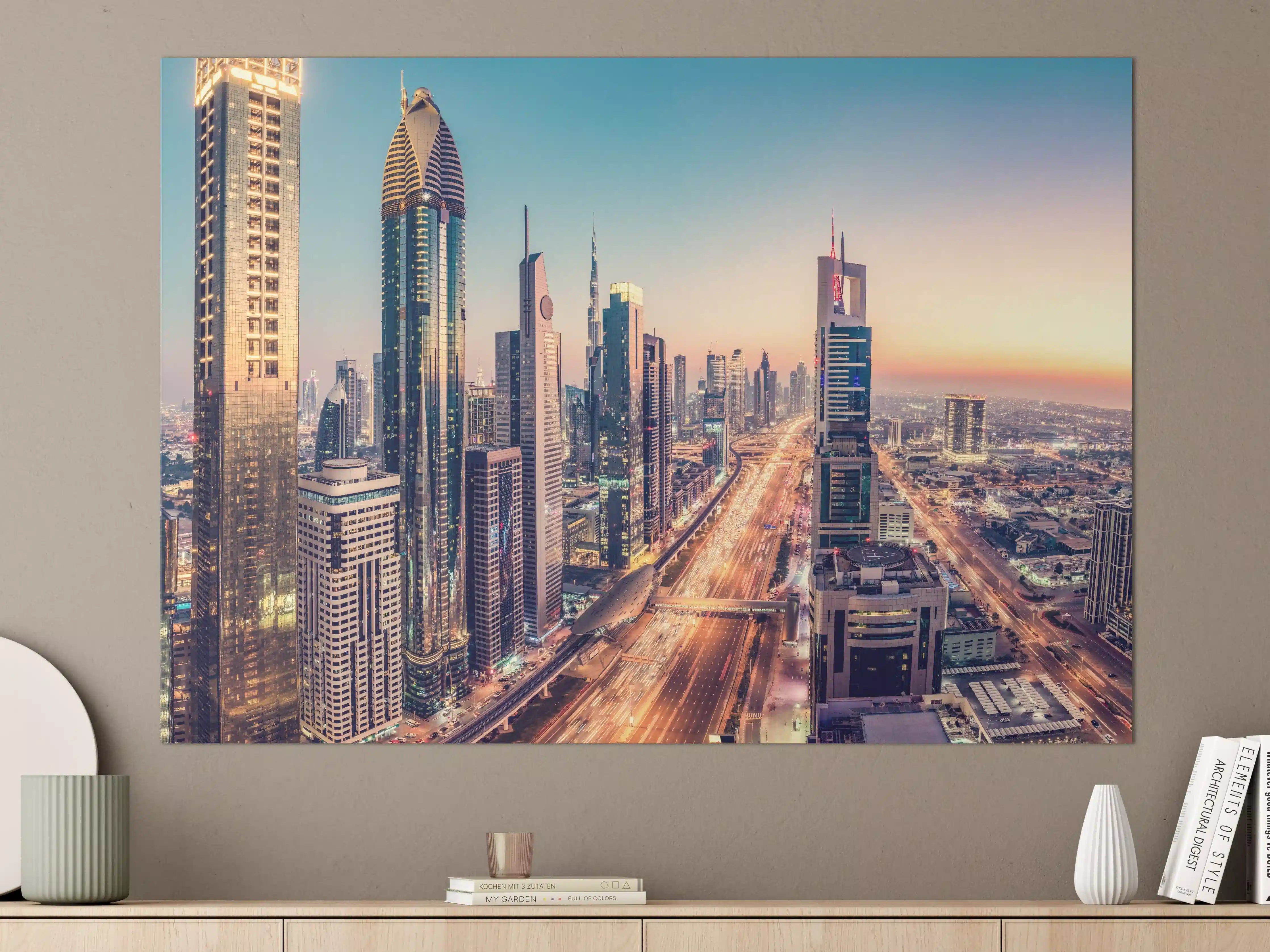 Große Wandbilder - Wolkenkratzer - Hochhäuser in der Innenstadt von Dubai