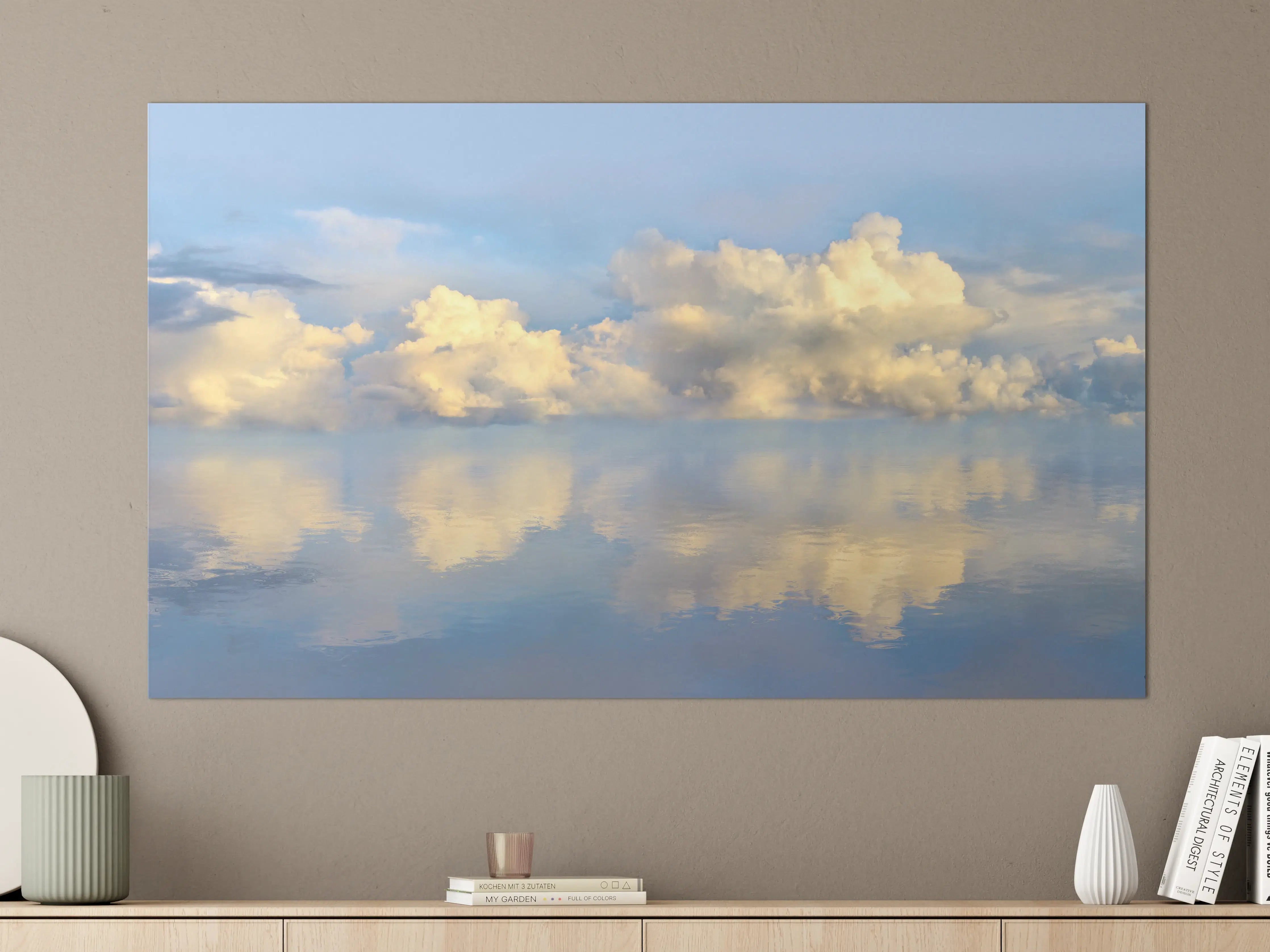Große Wandbilder - Wolkenmeer mit spiegelnder Wasseroberfläche