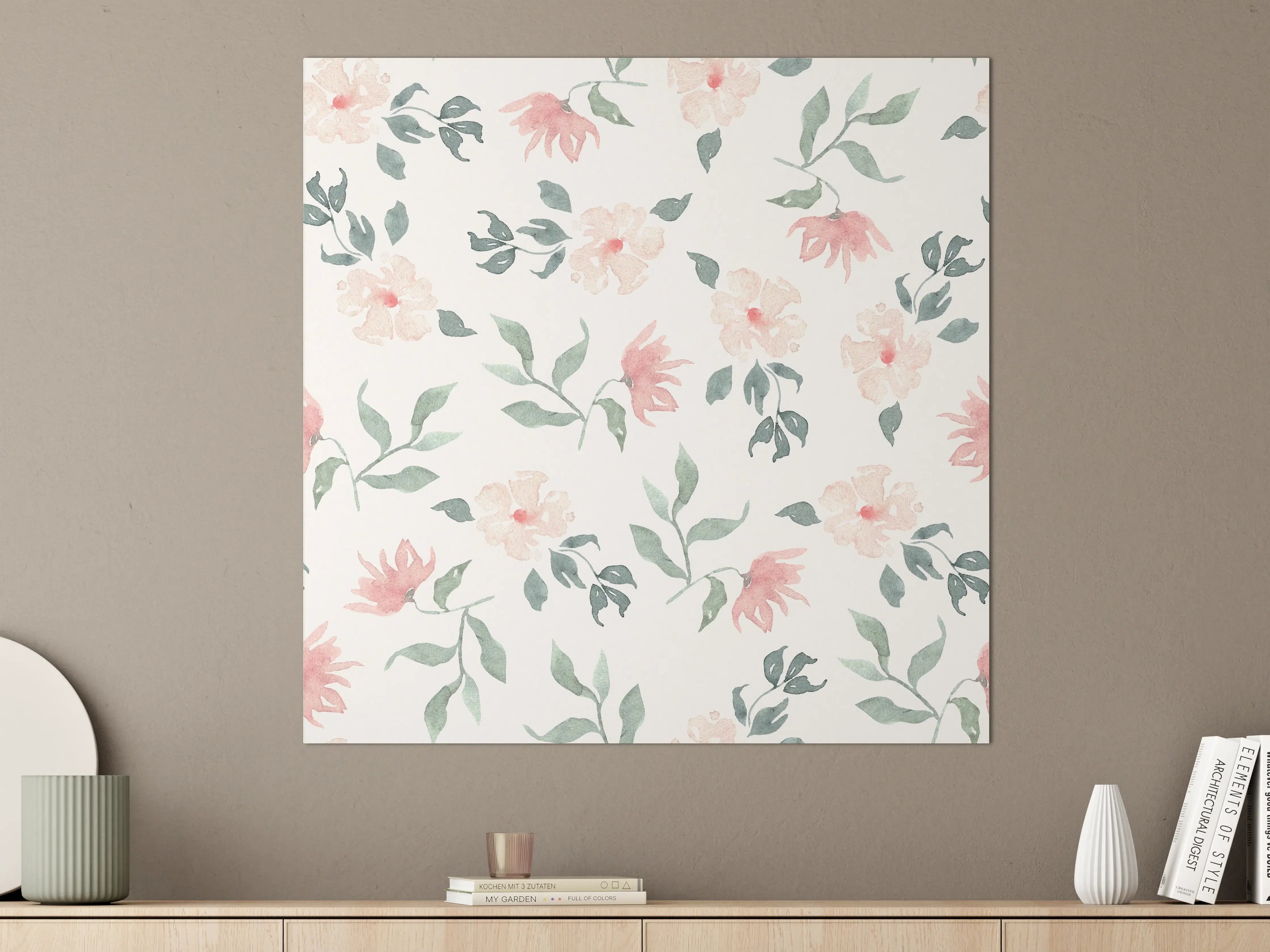 Große Wandbilder - Wunderschönes Blumendesign in Pastellfarben