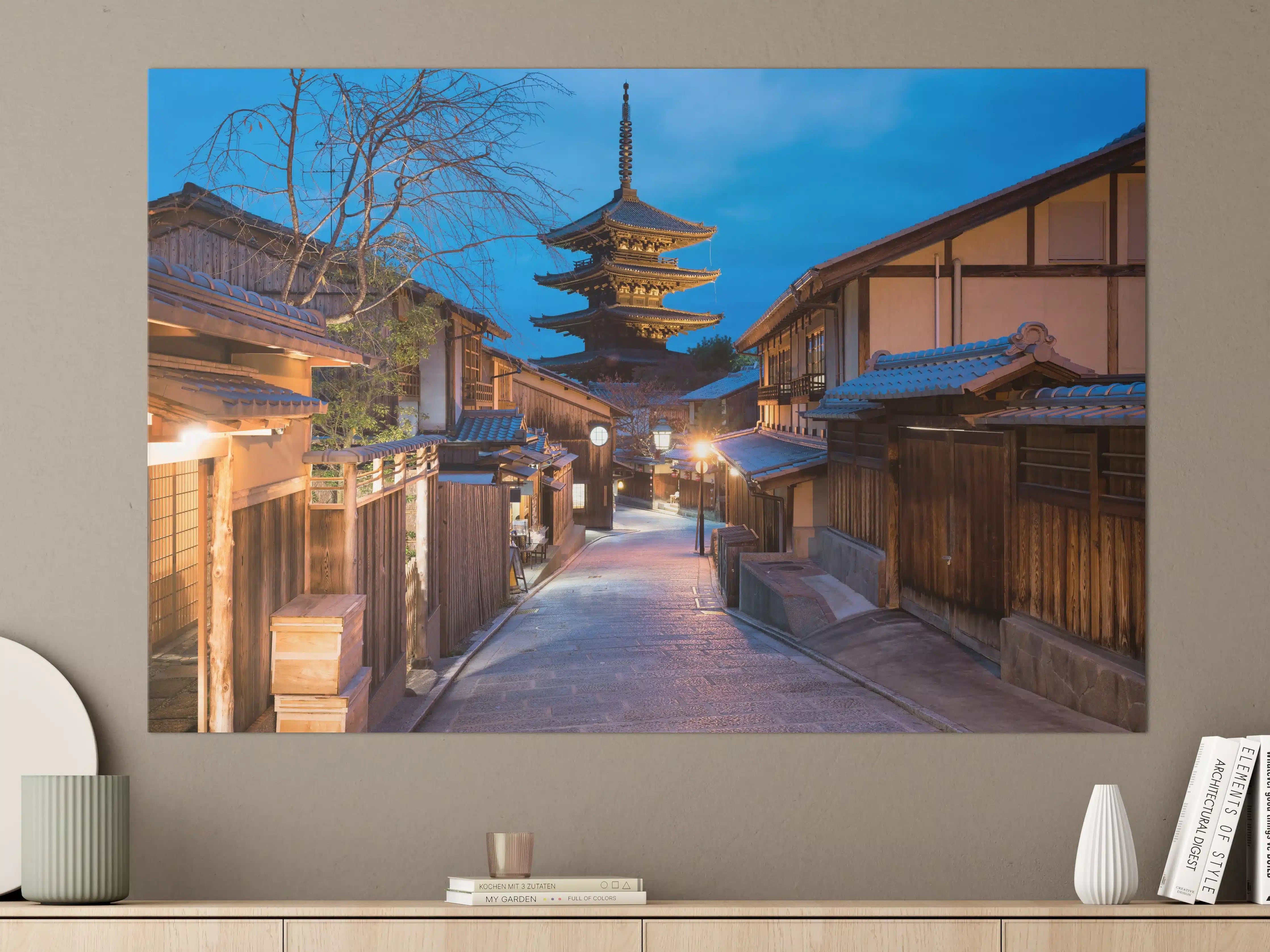 Große Wandbilder - Yasaka-Pagode bei Nacht in Kyoto