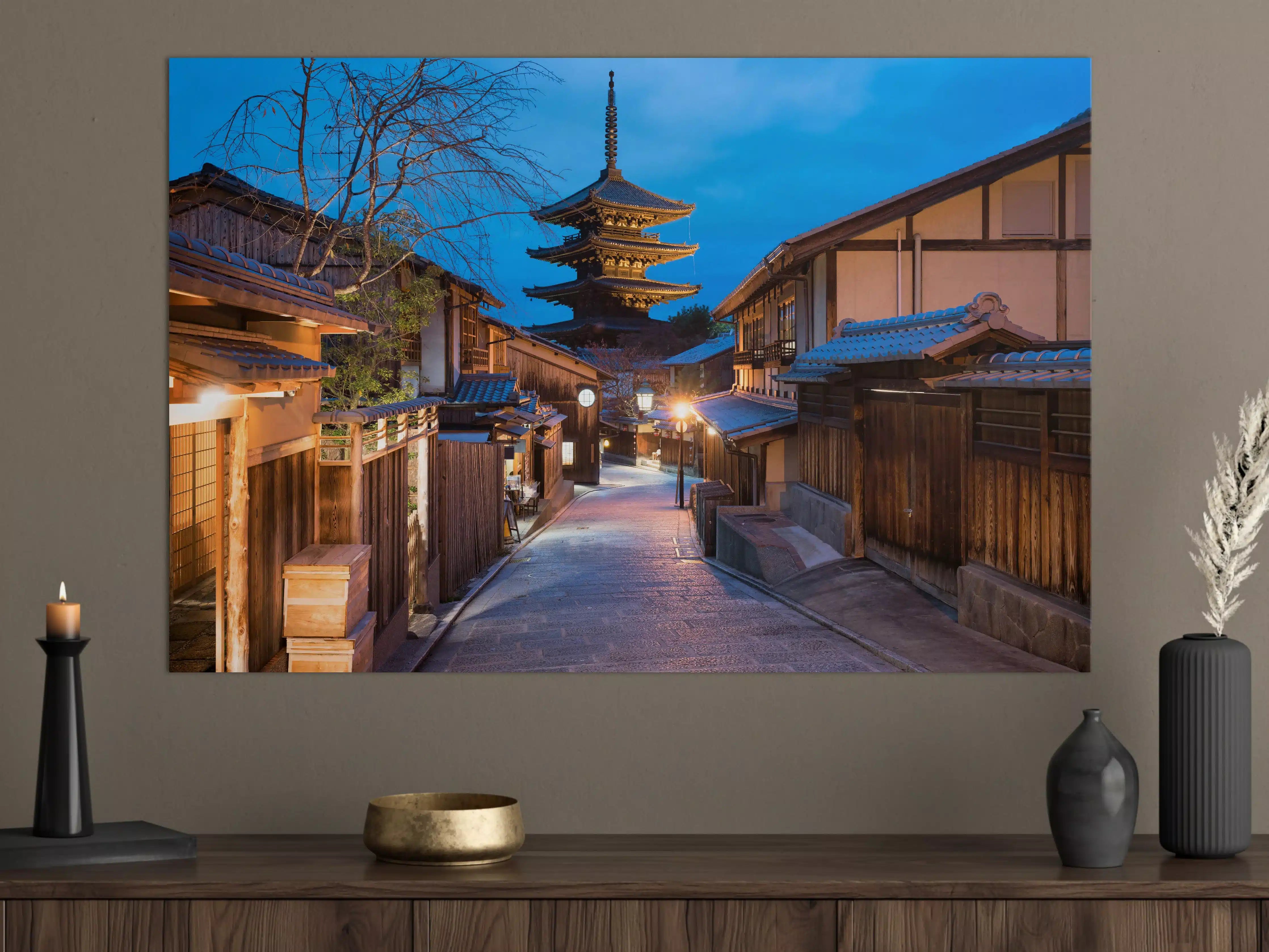 Große Wandbilder - Yasaka-Pagode bei Nacht in Kyoto