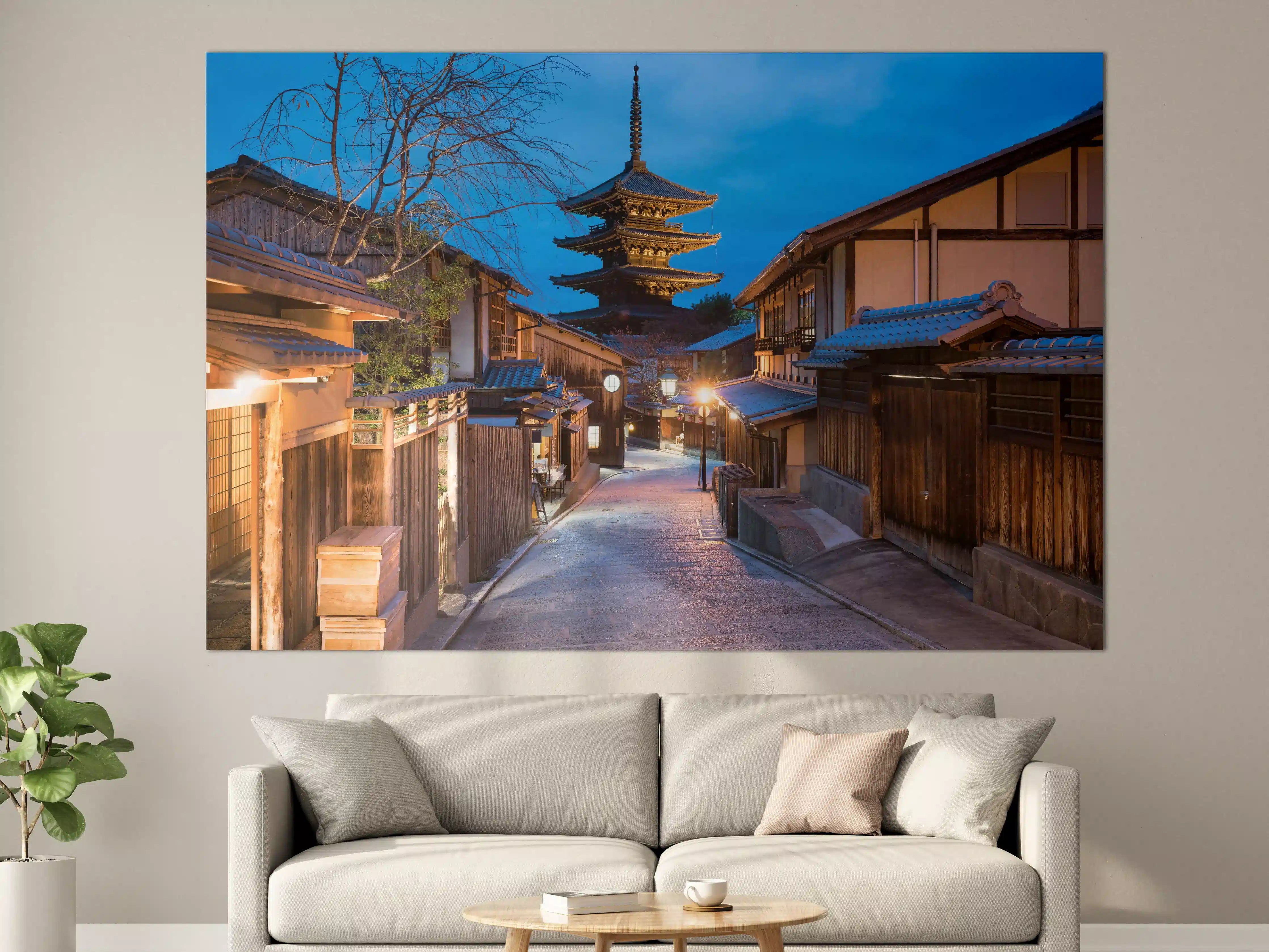 Große Wandbilder - Yasaka-Pagode bei Nacht in Kyoto