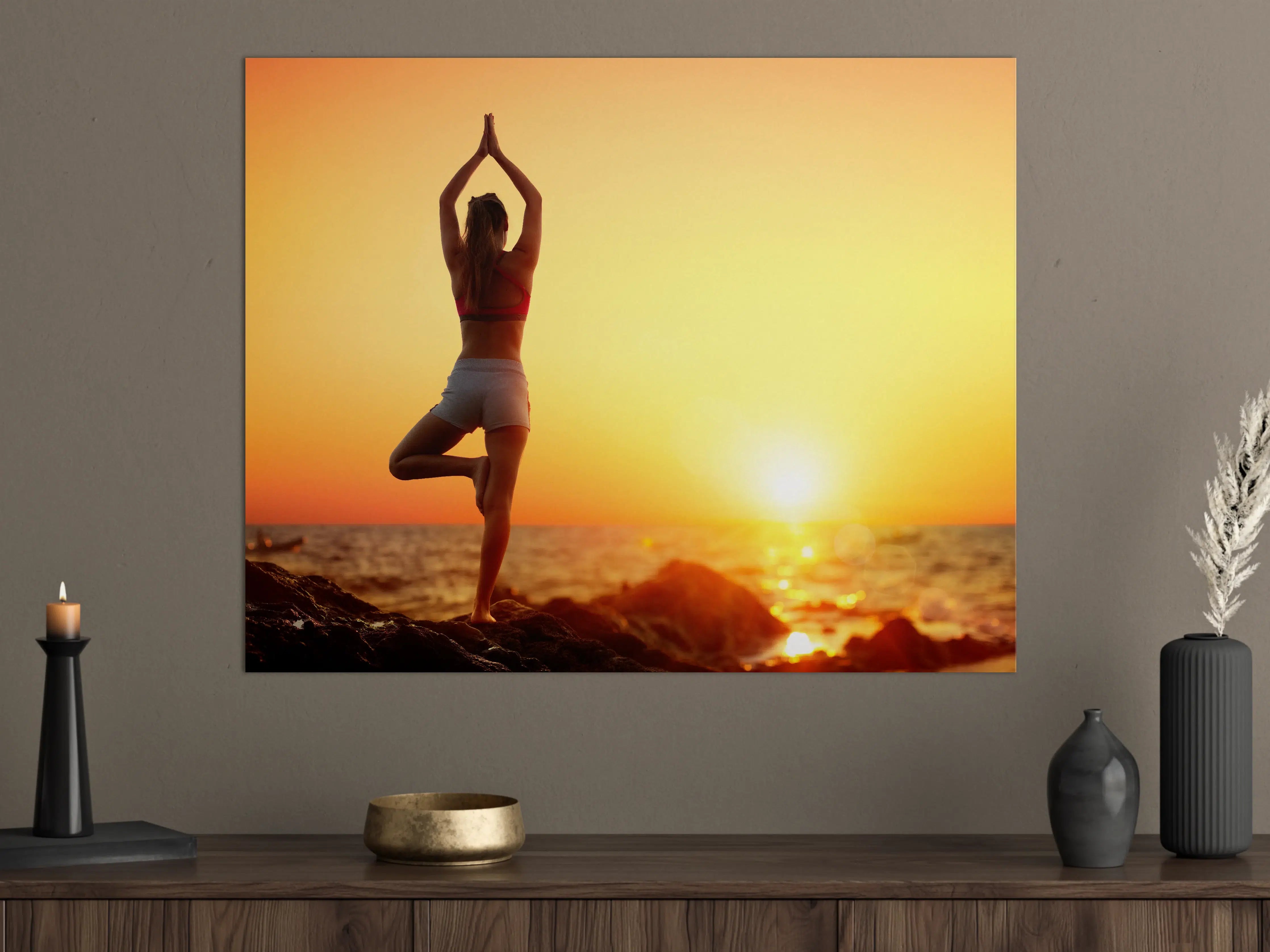 Große Wandbilder - Yoga bei Sonnenuntergang