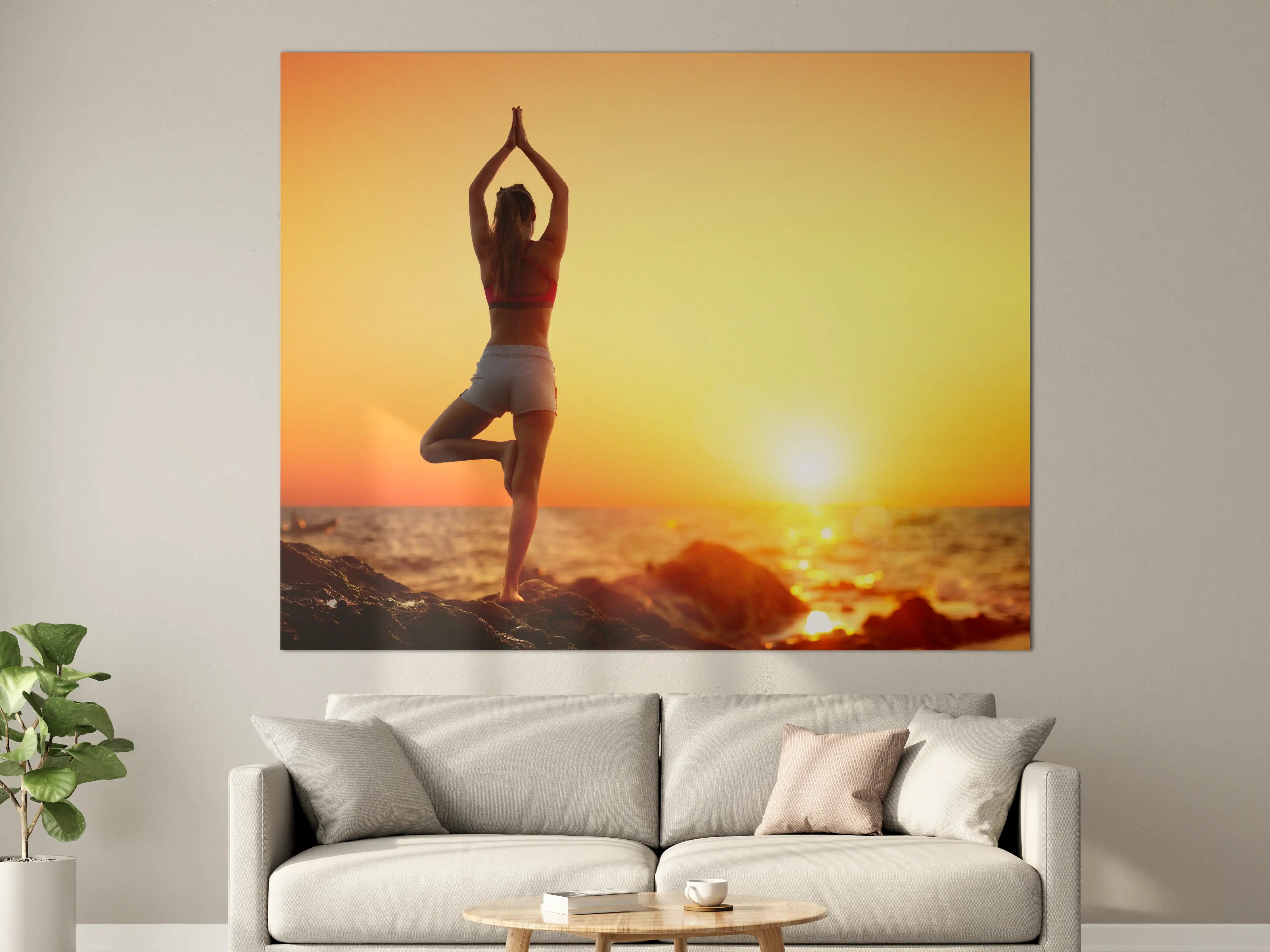 Große Wandbilder - Yoga bei Sonnenuntergang