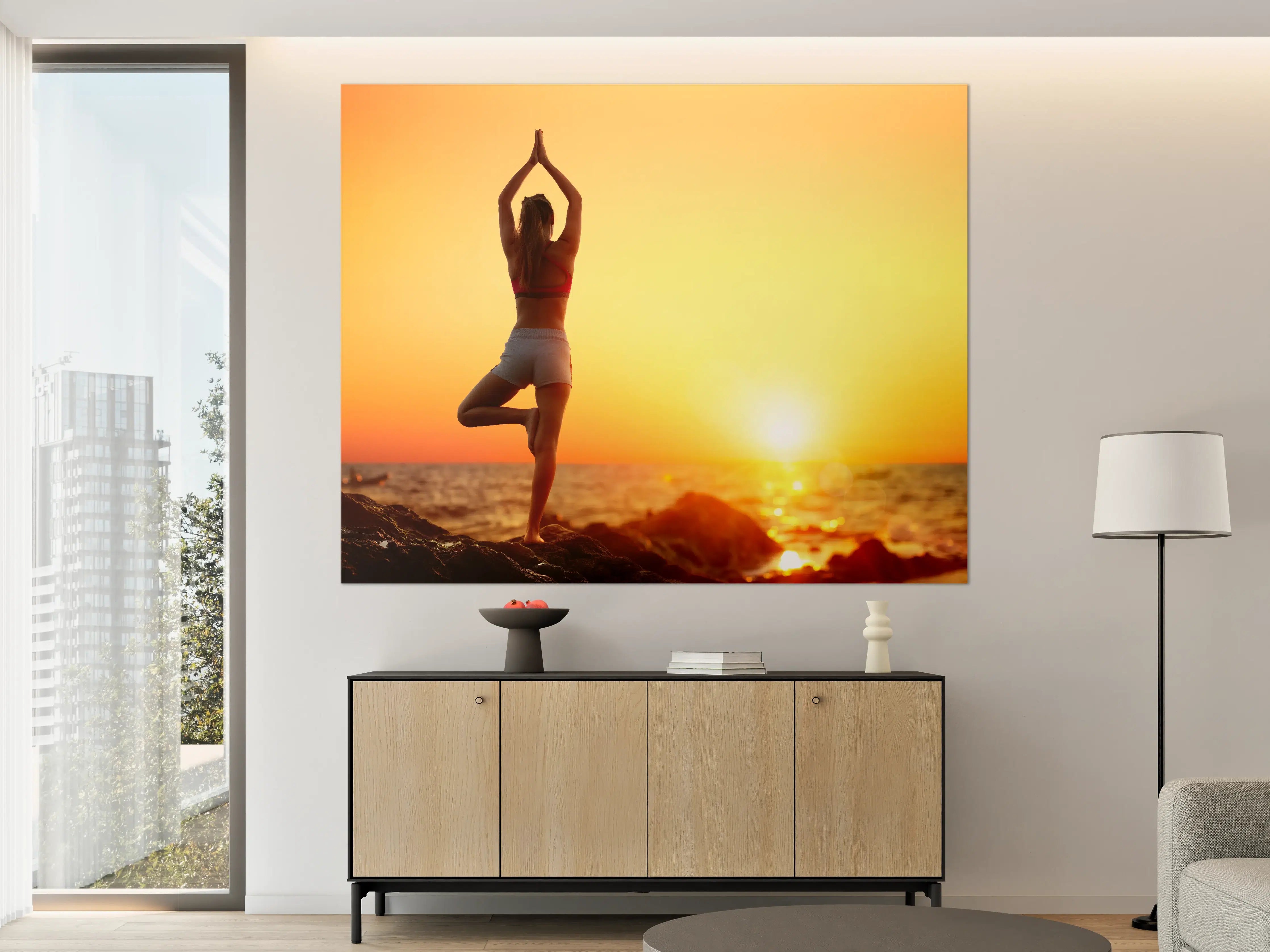 Große Wandbilder - Yoga bei Sonnenuntergang
