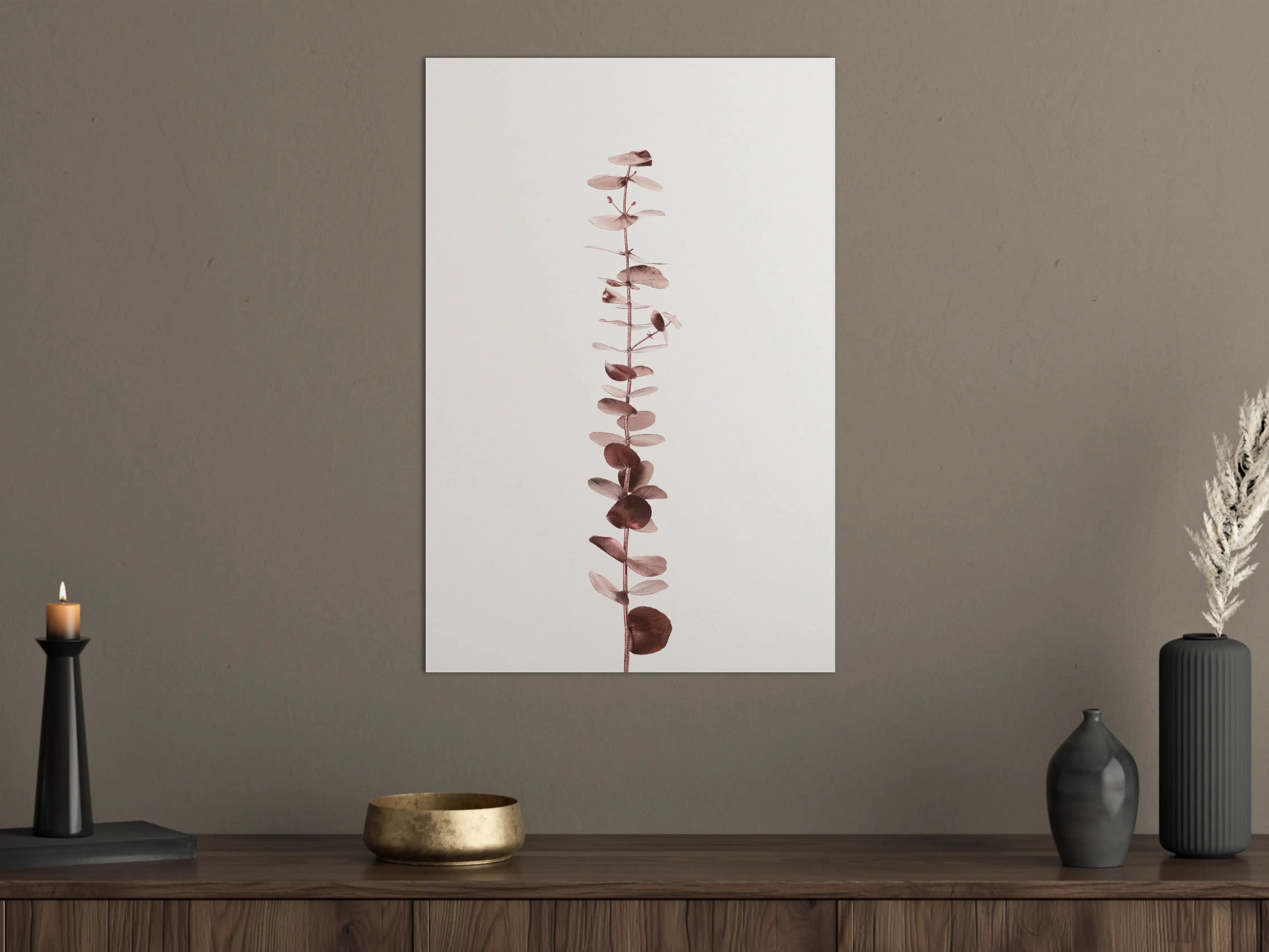 Große Wandbilder - Zarte Eukalyptuszweig in Rosé-Tönen