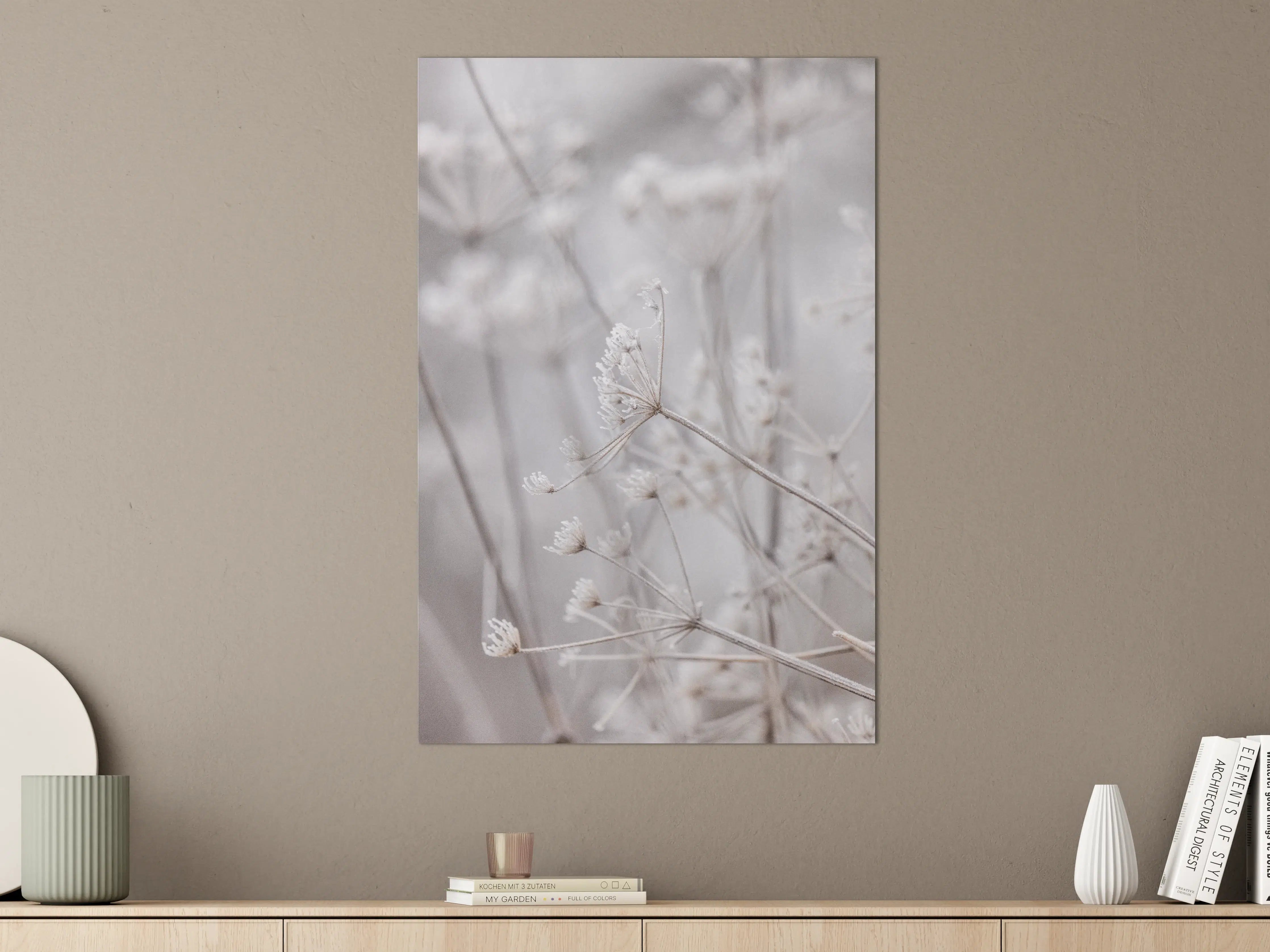 Große Wandbilder - Zarte Getreideähren im Winterlicht