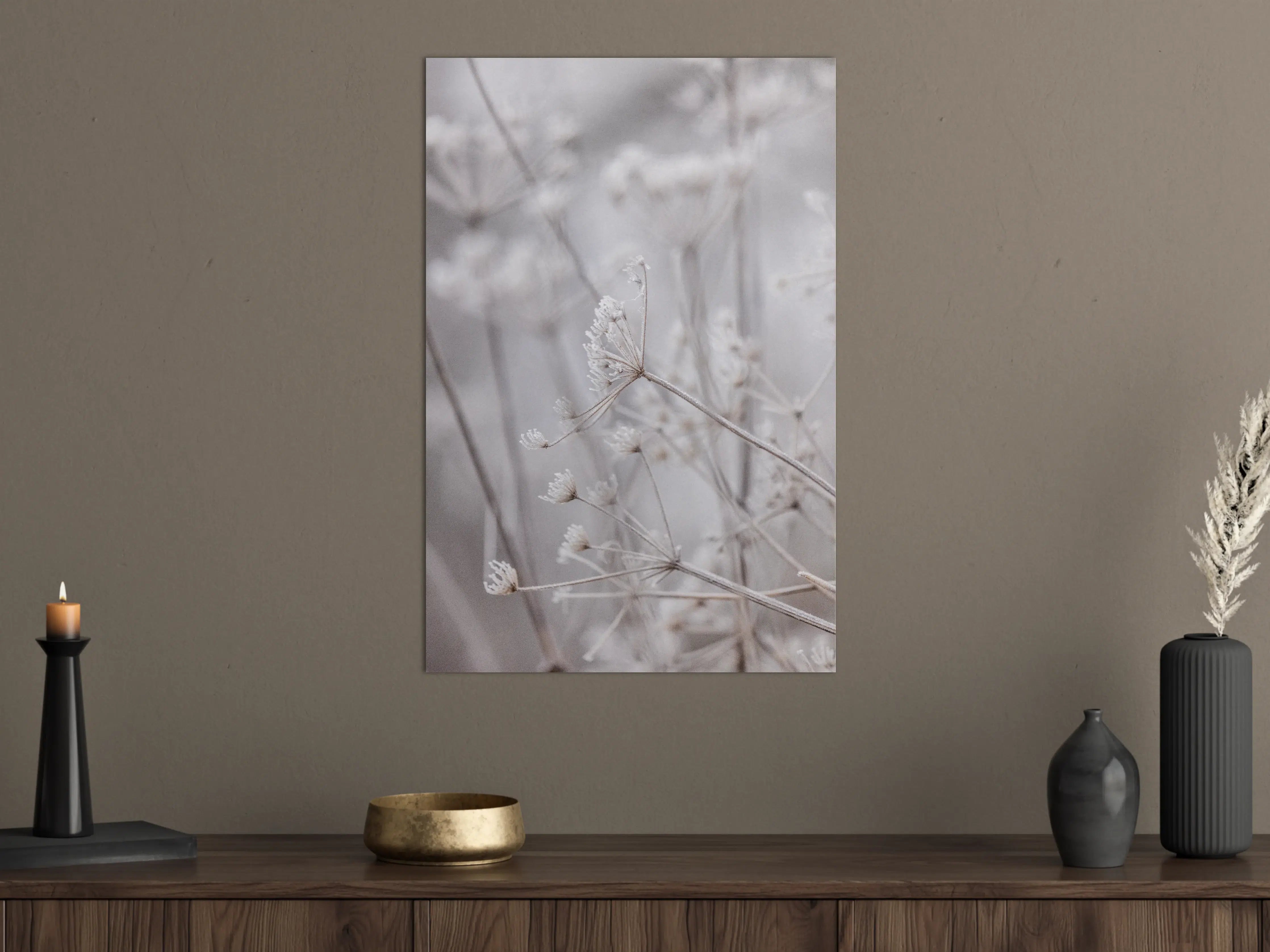 Große Wandbilder - Zarte Getreideähren im Winterlicht