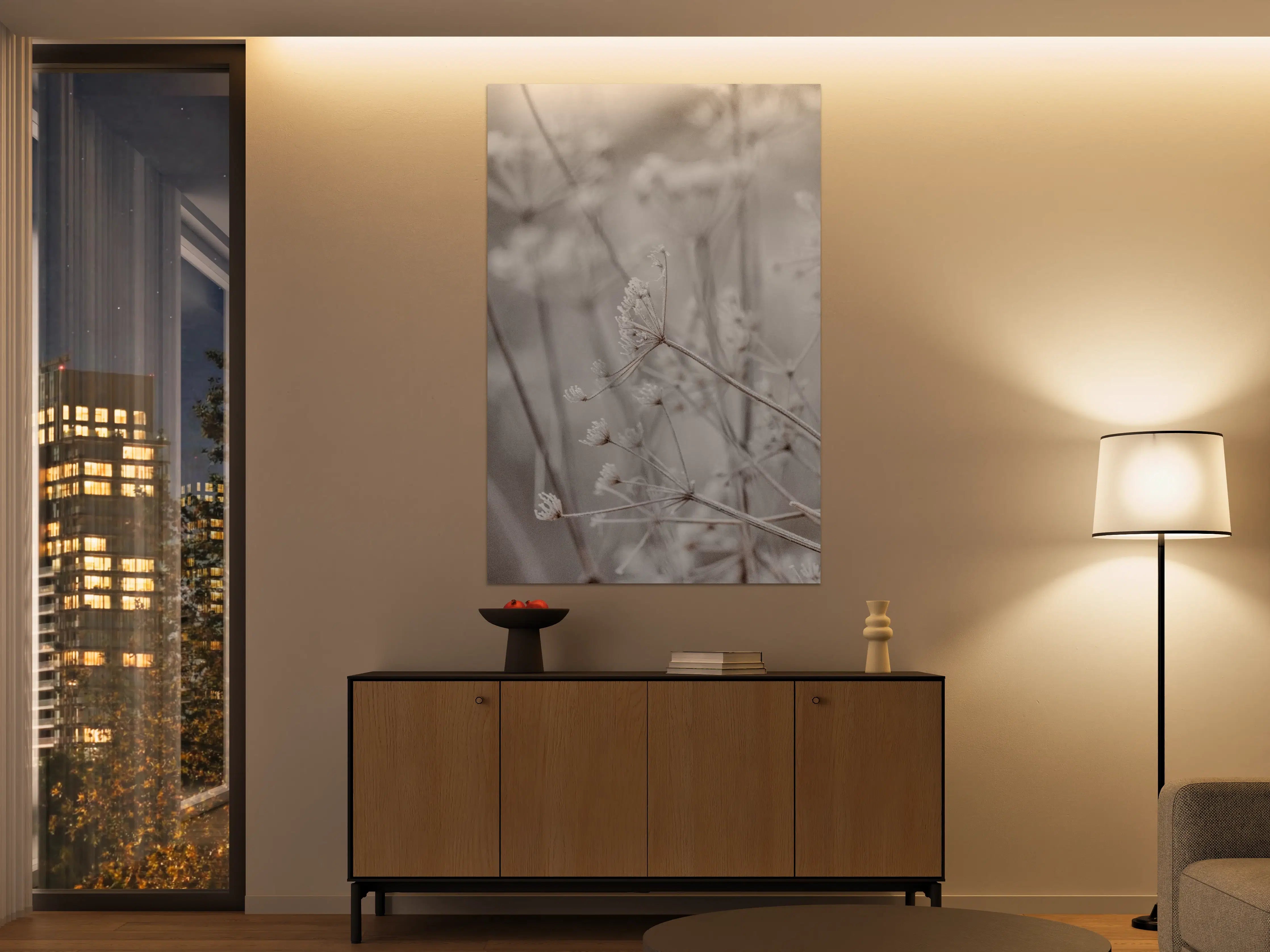 Große Wandbilder - Zarte Getreideähren im Winterlicht