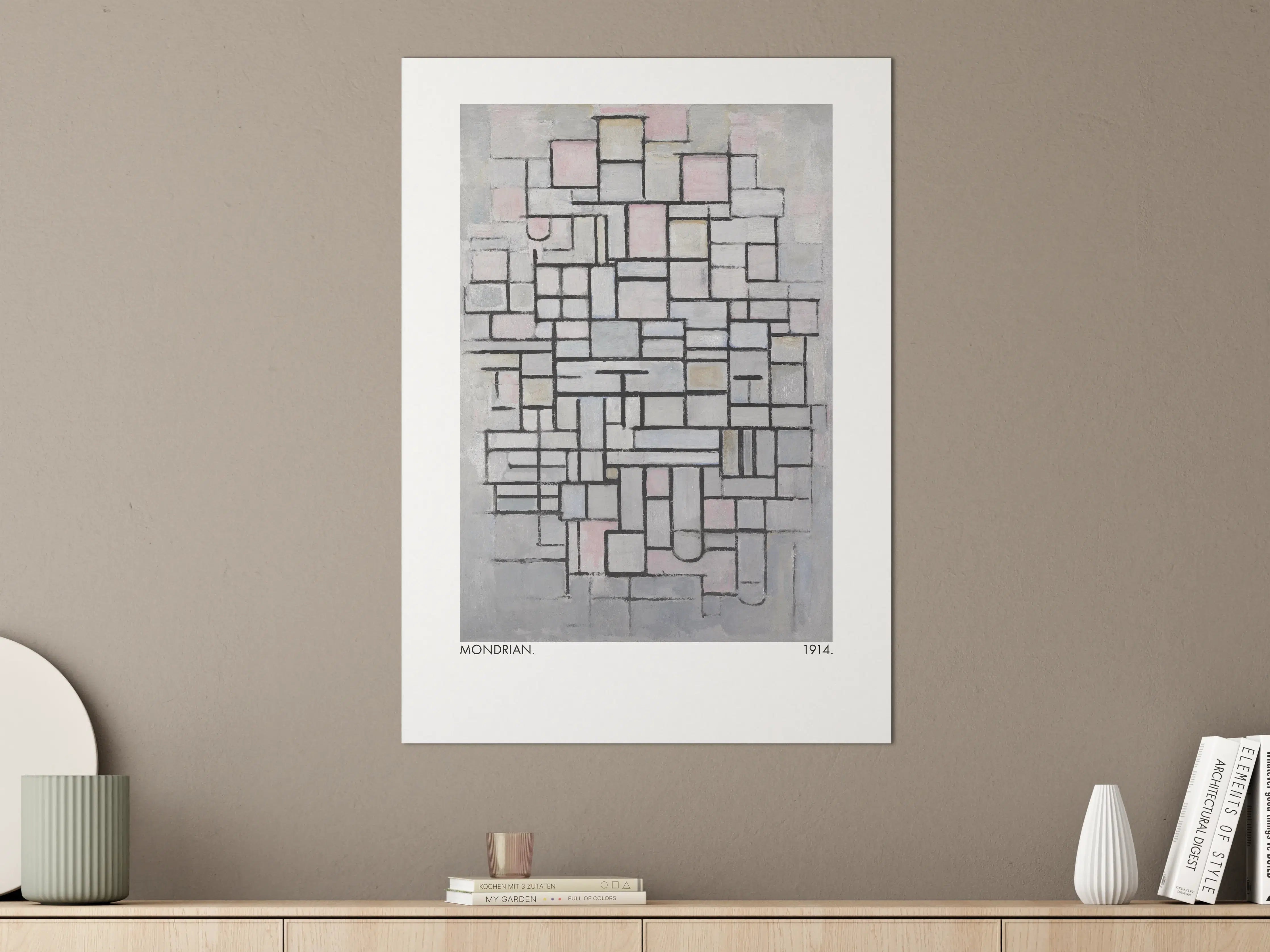 Große Wandbilder - Zarte Grautöne: Geometrisches Wandbild