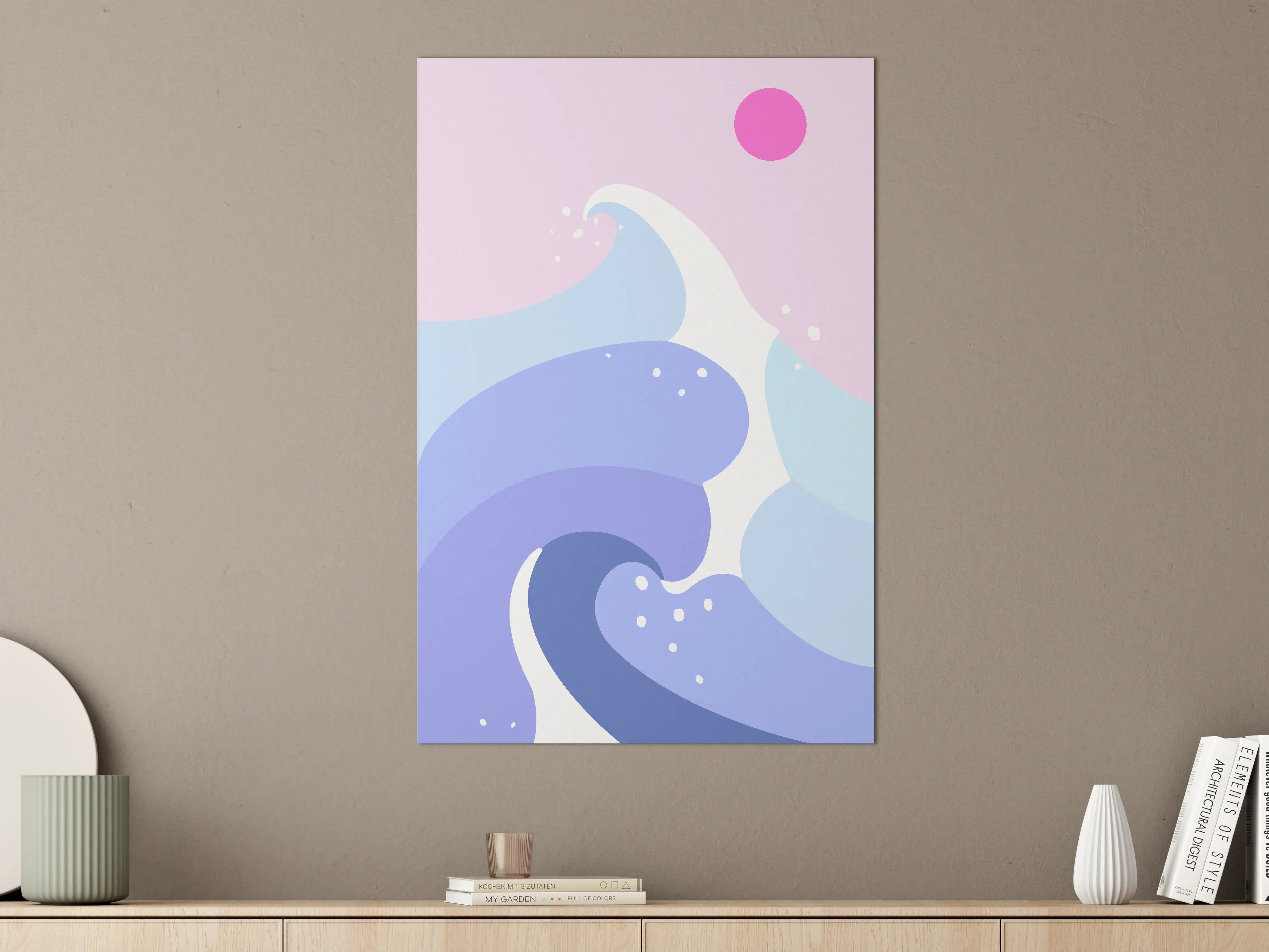 Große Wandbilder - Zarte Grauwellen im Pastelllicht