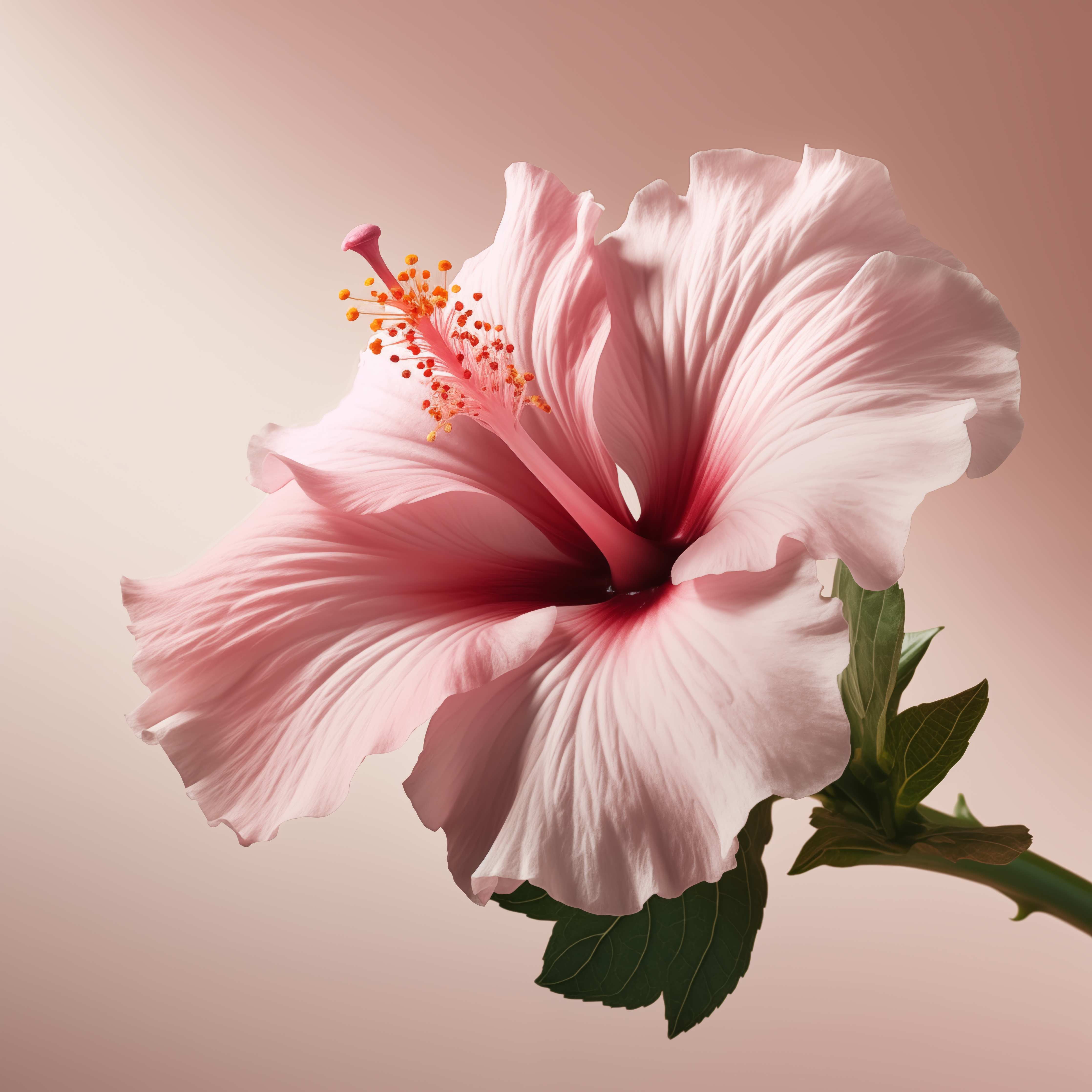 Große Wandbilder-Zarte Hibiskusblüte in Pastellfarben