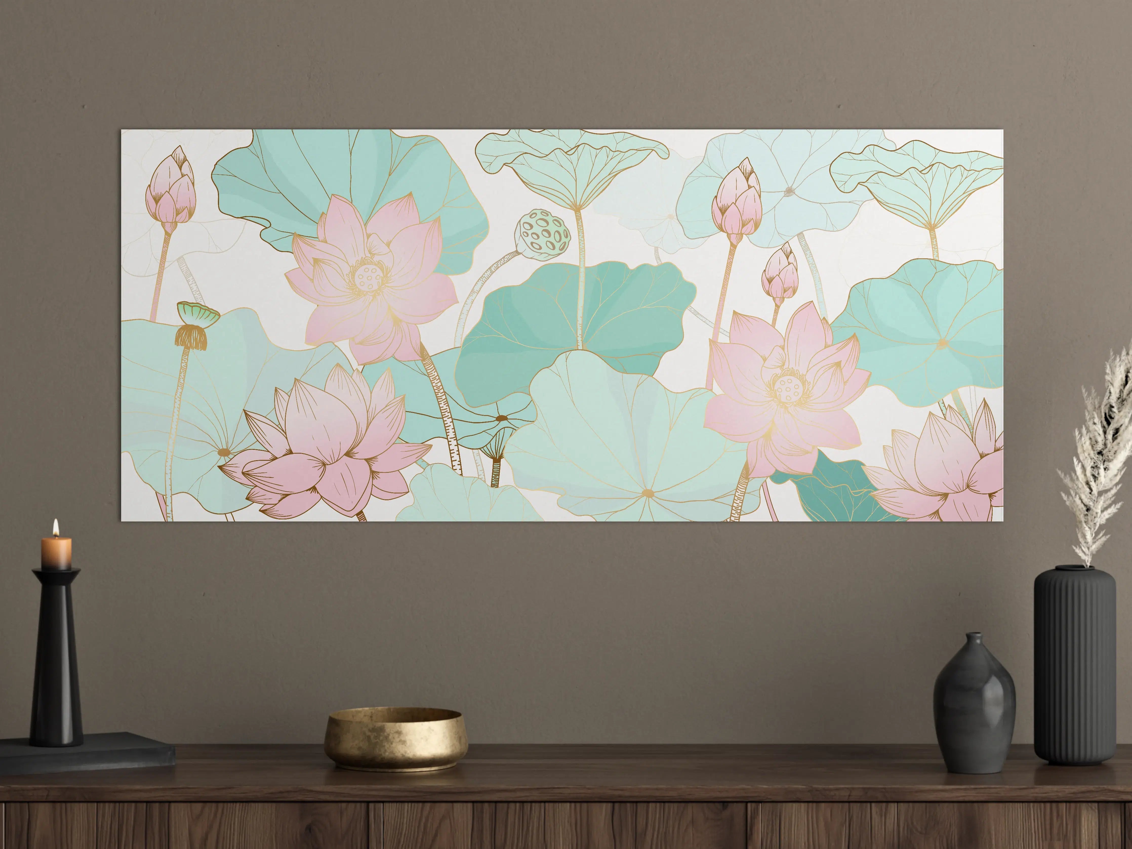 Große Wandbilder - Zarte Lotusblüten Pastellfarben