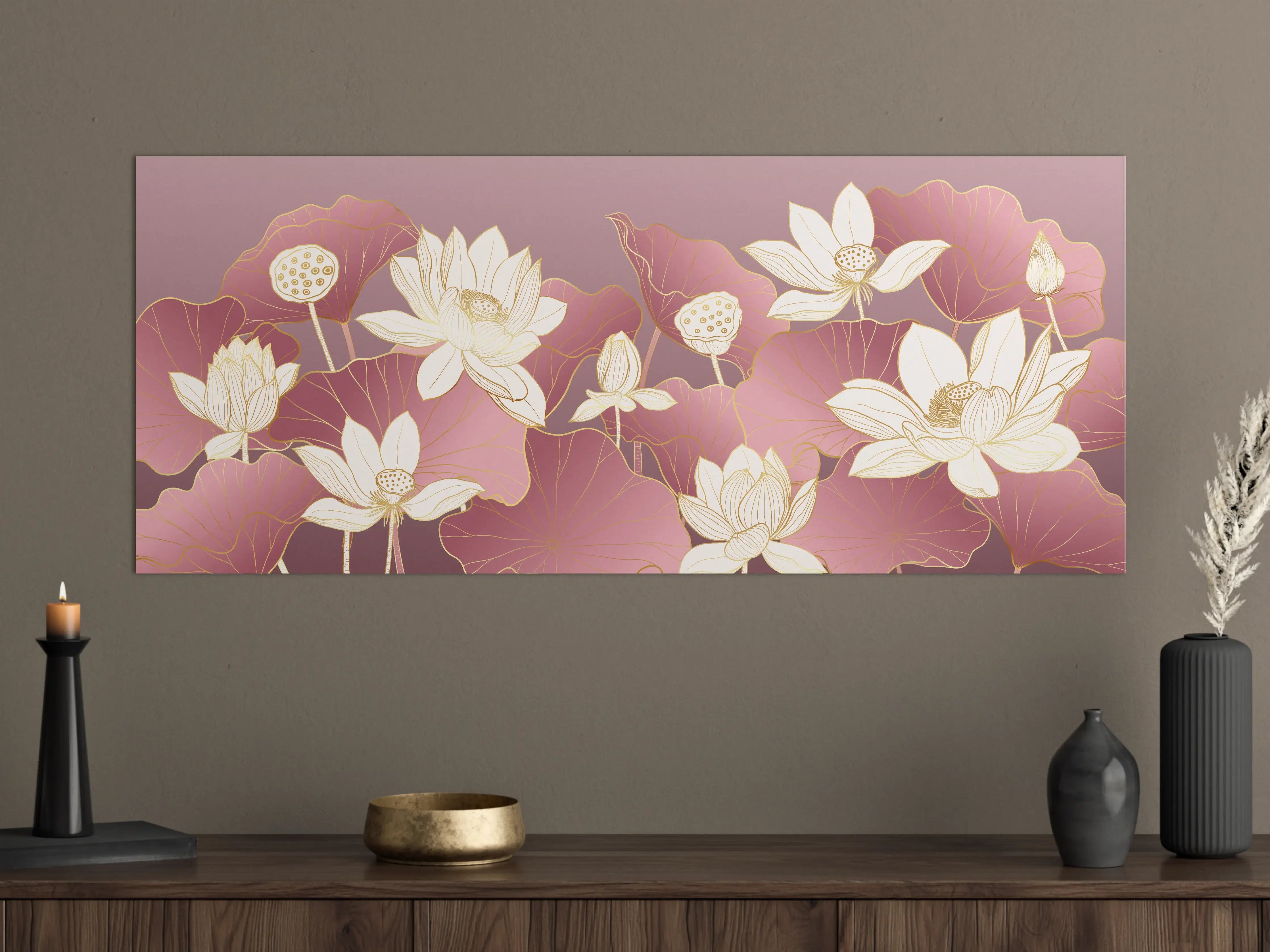 Große Wandbilder - Zarte Lotusblumen in Pastellfarben