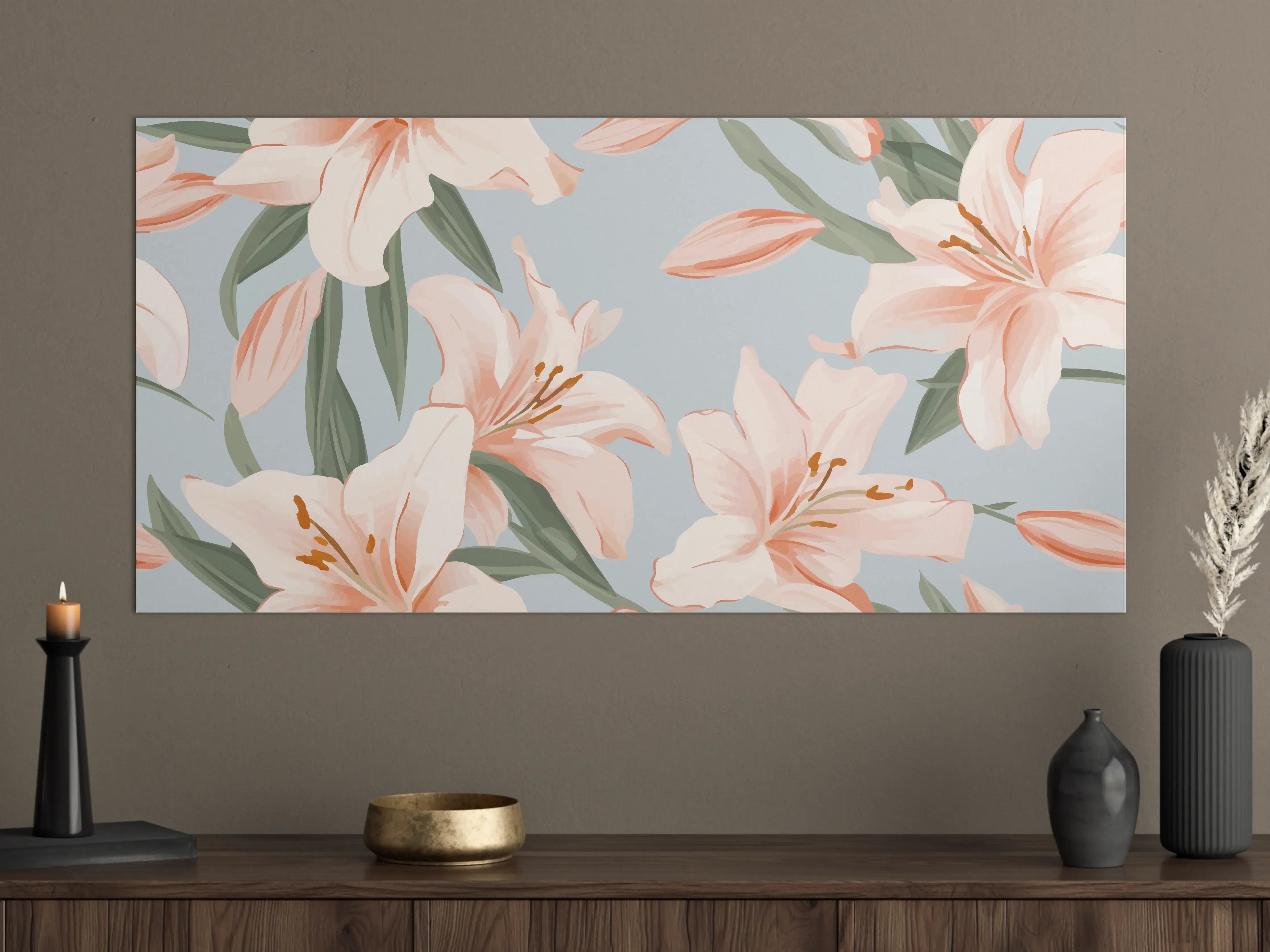 Große Wandbilder - Zarte Pfingstrosen im Pastelldesign