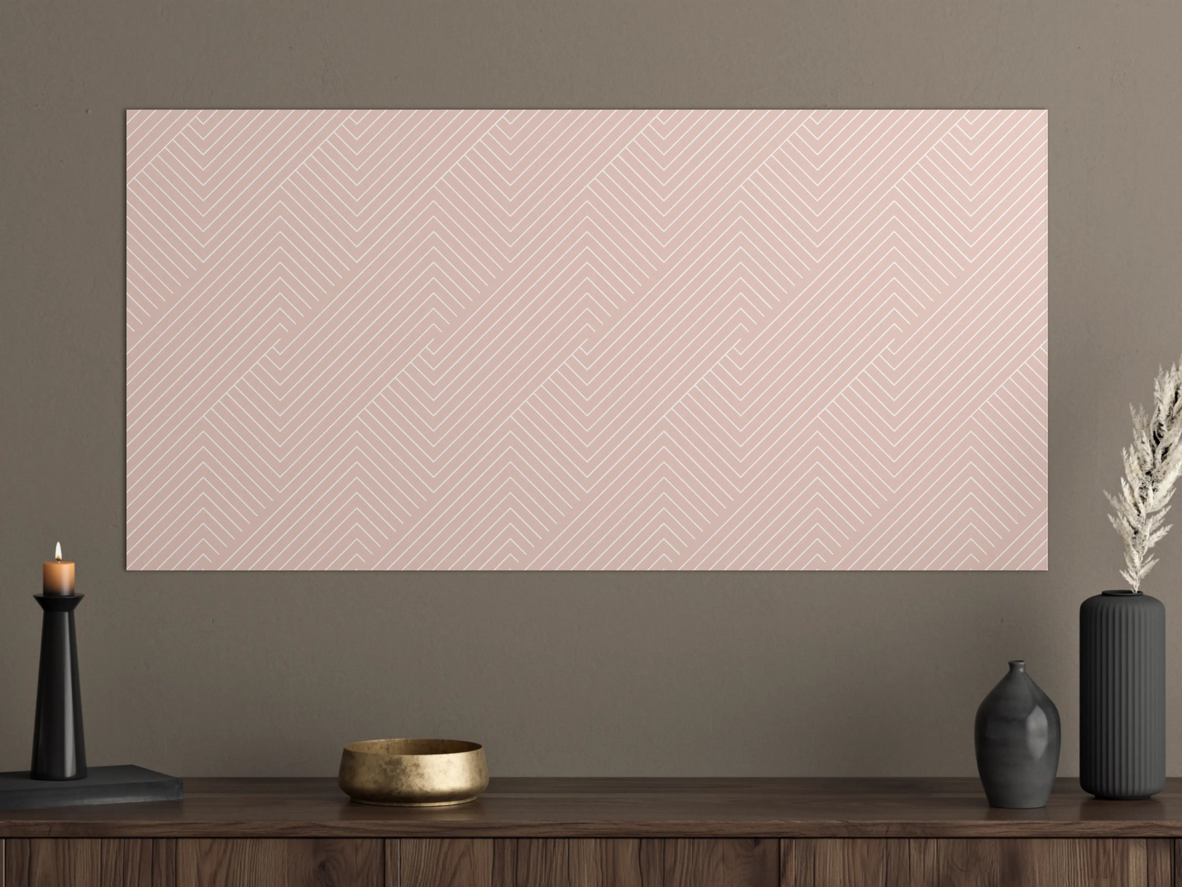 Große Wandbilder - Zarte Puderfarbe mit geometrischem Muster