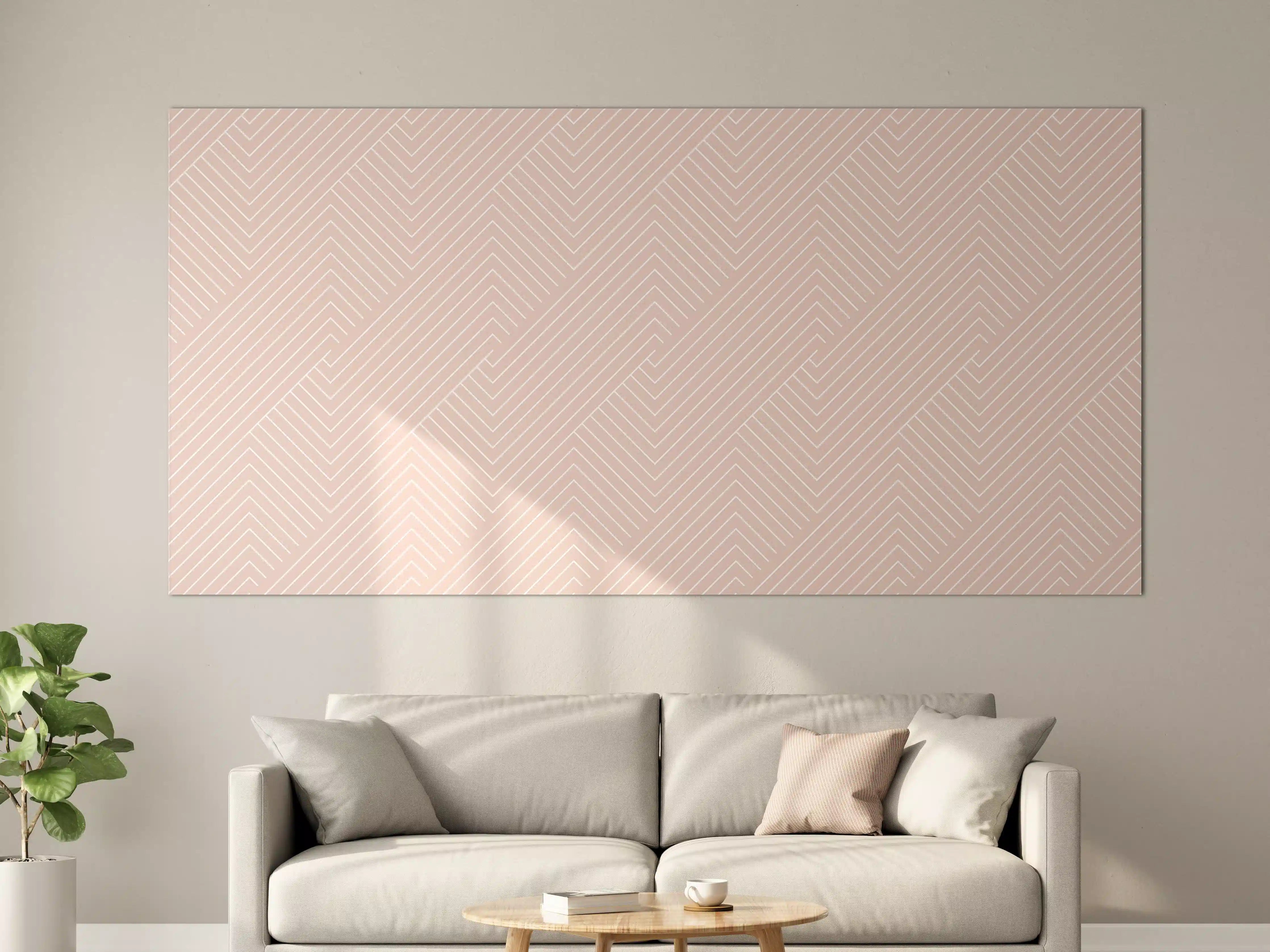 Große Wandbilder - Zarte Puderfarbe mit geometrischem Muster