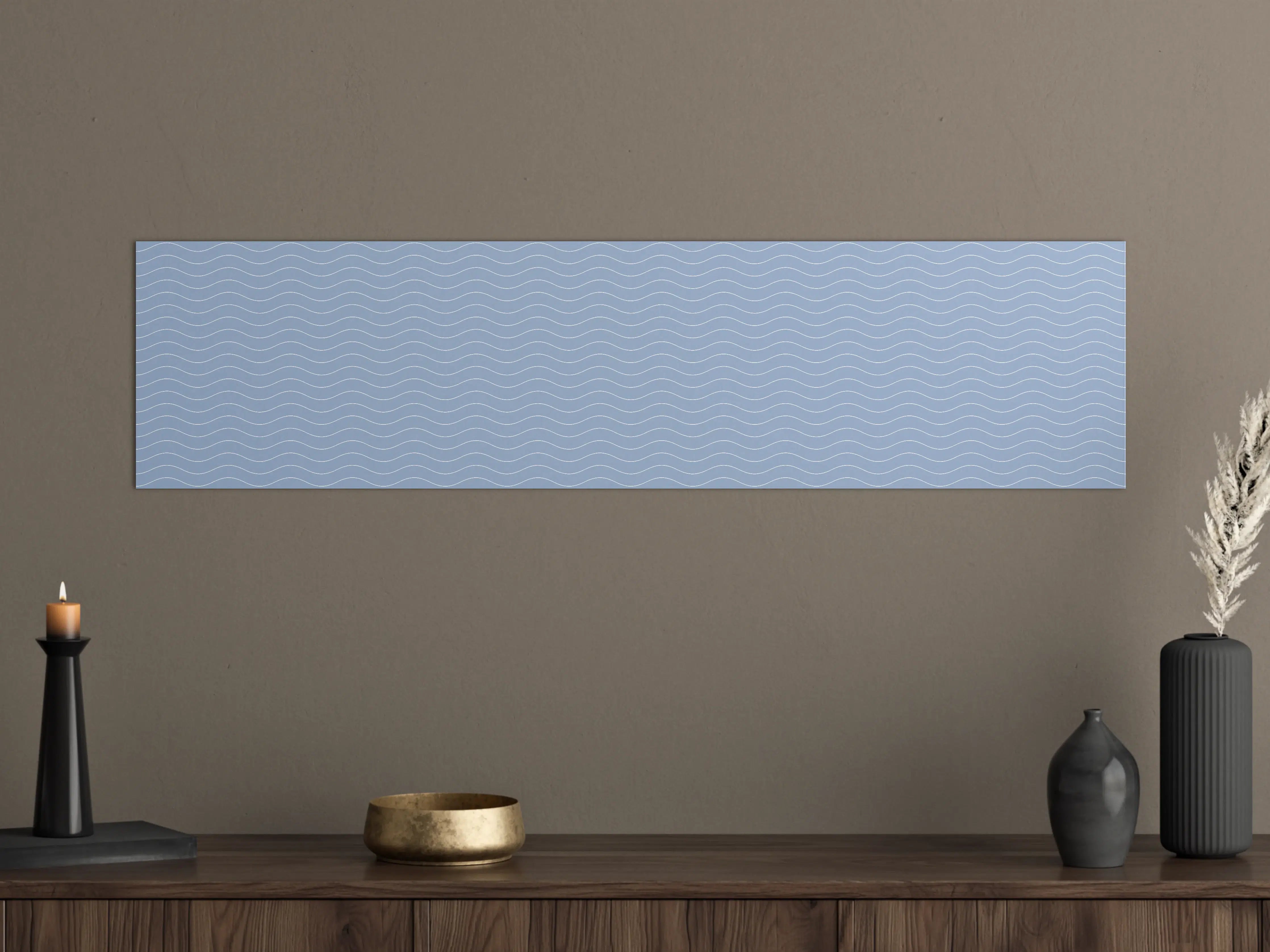 Große Wandbilder - Zarte Wellenmuster in Blau
