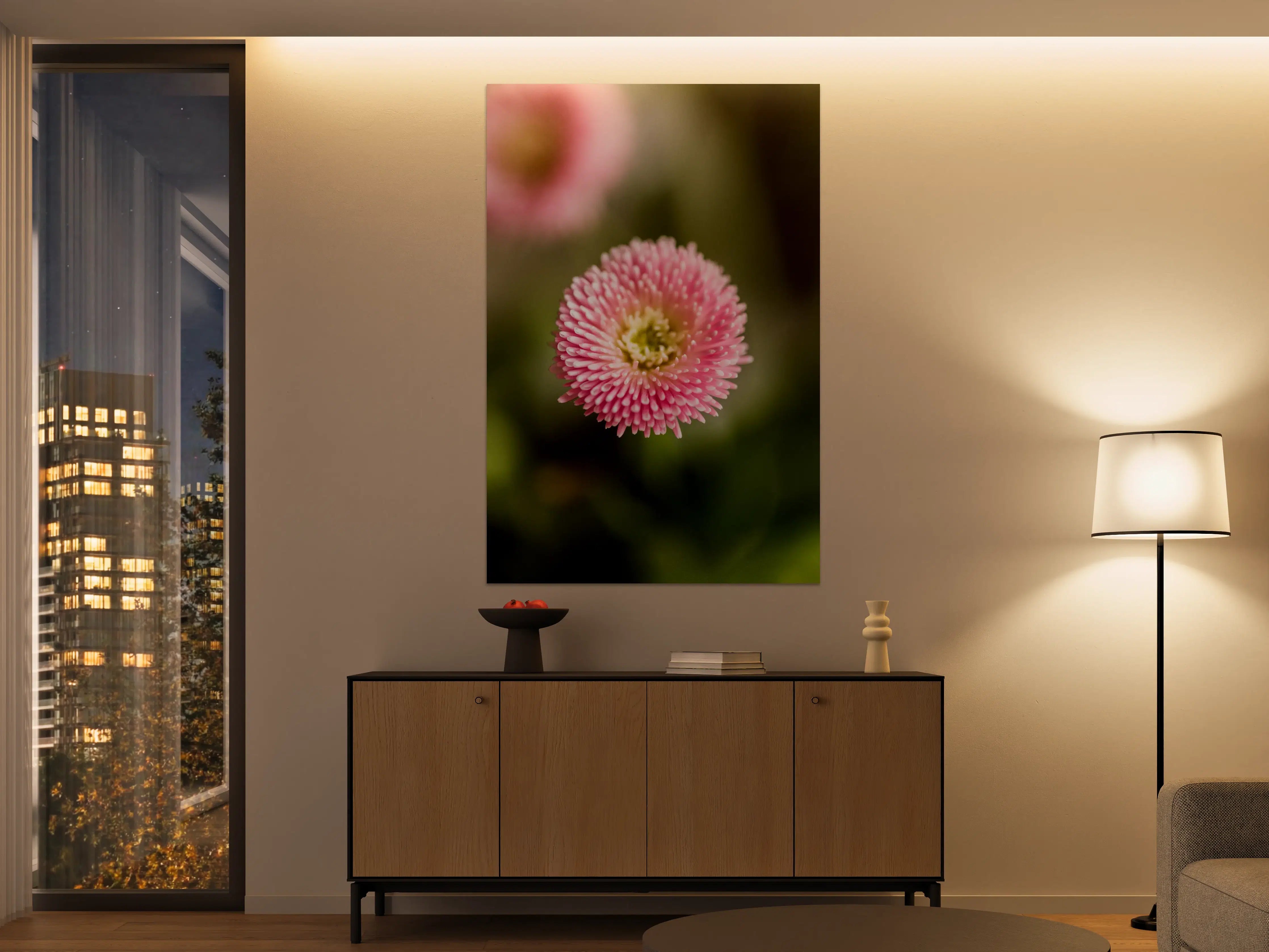 Große Wandbilder - Zarte pinke Blume im Nahaufnahme