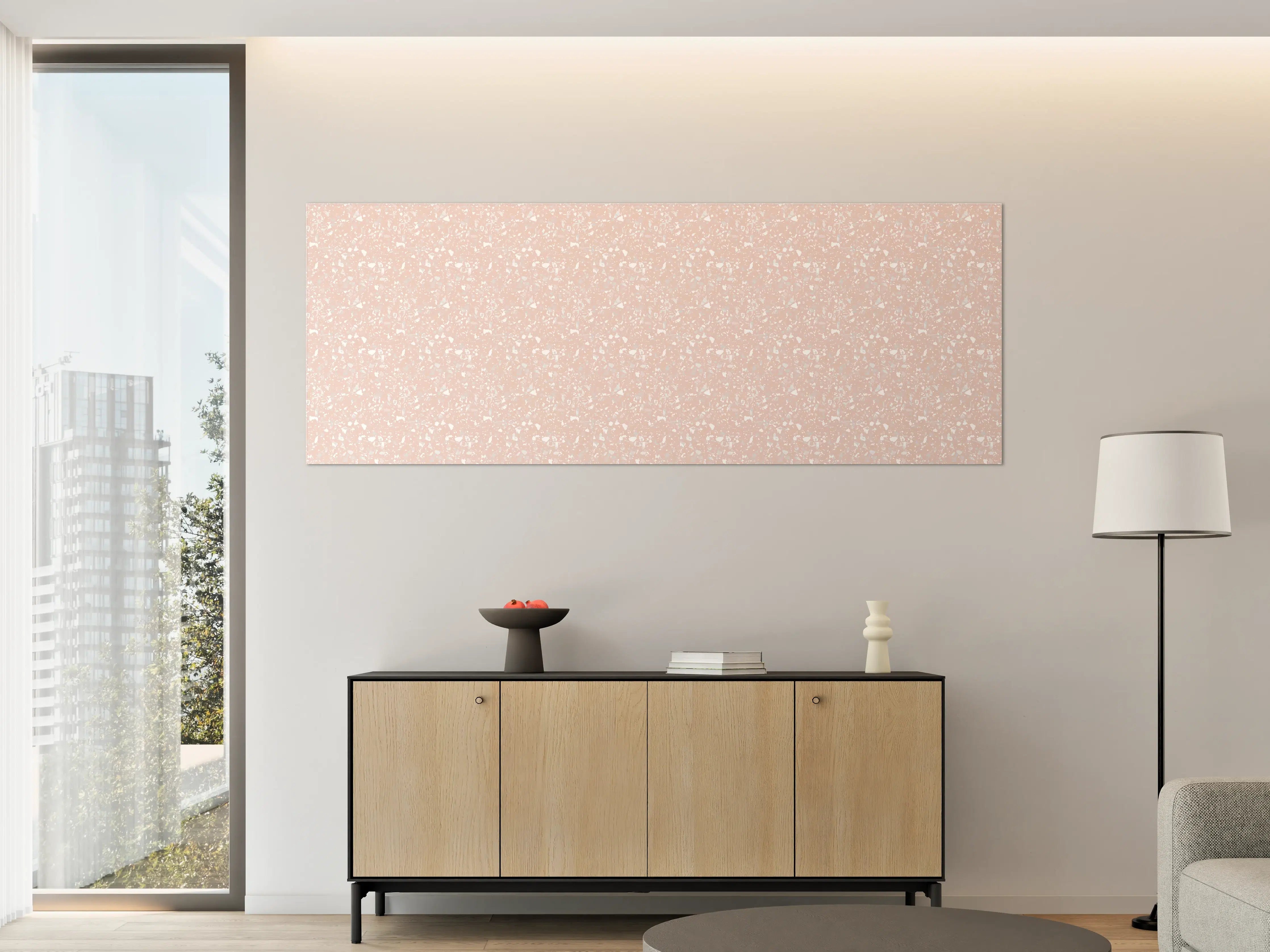 Große Wandbilder - Zarte roségoldene Glitzertextur