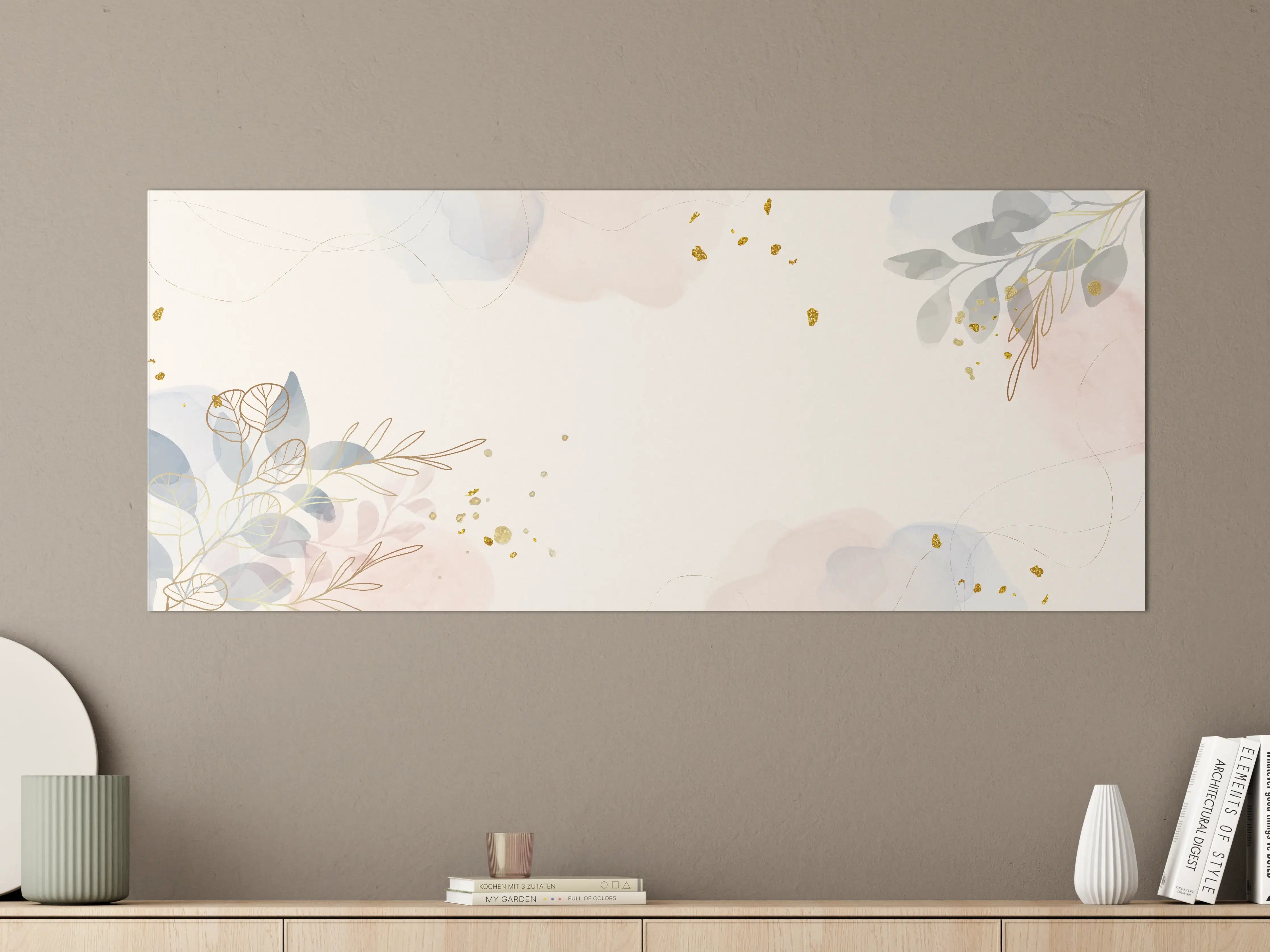 Große Wandbilder - Zartes Blumen Aquarell Design