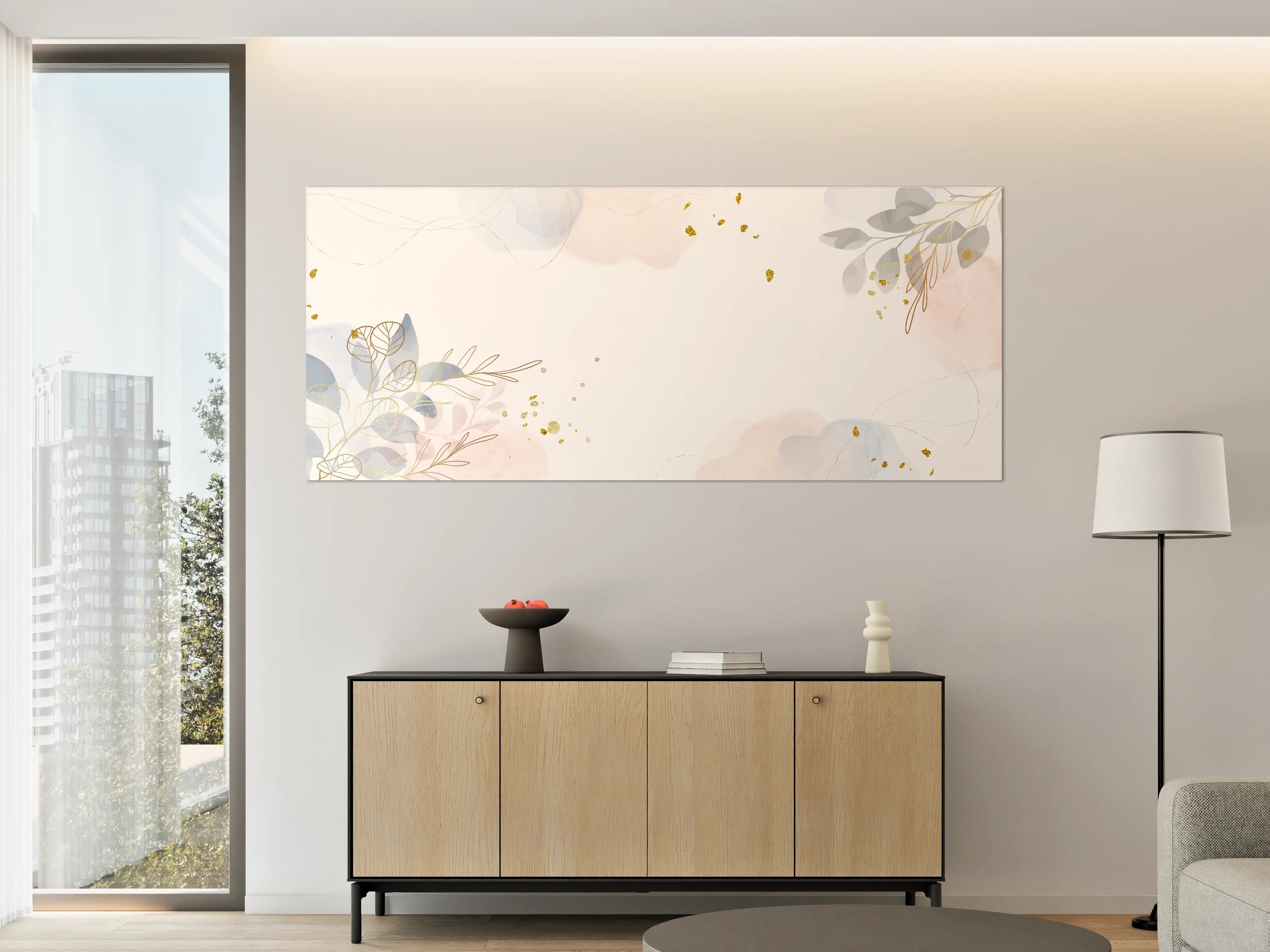 Große Wandbilder - Zartes Blumen Aquarell Design