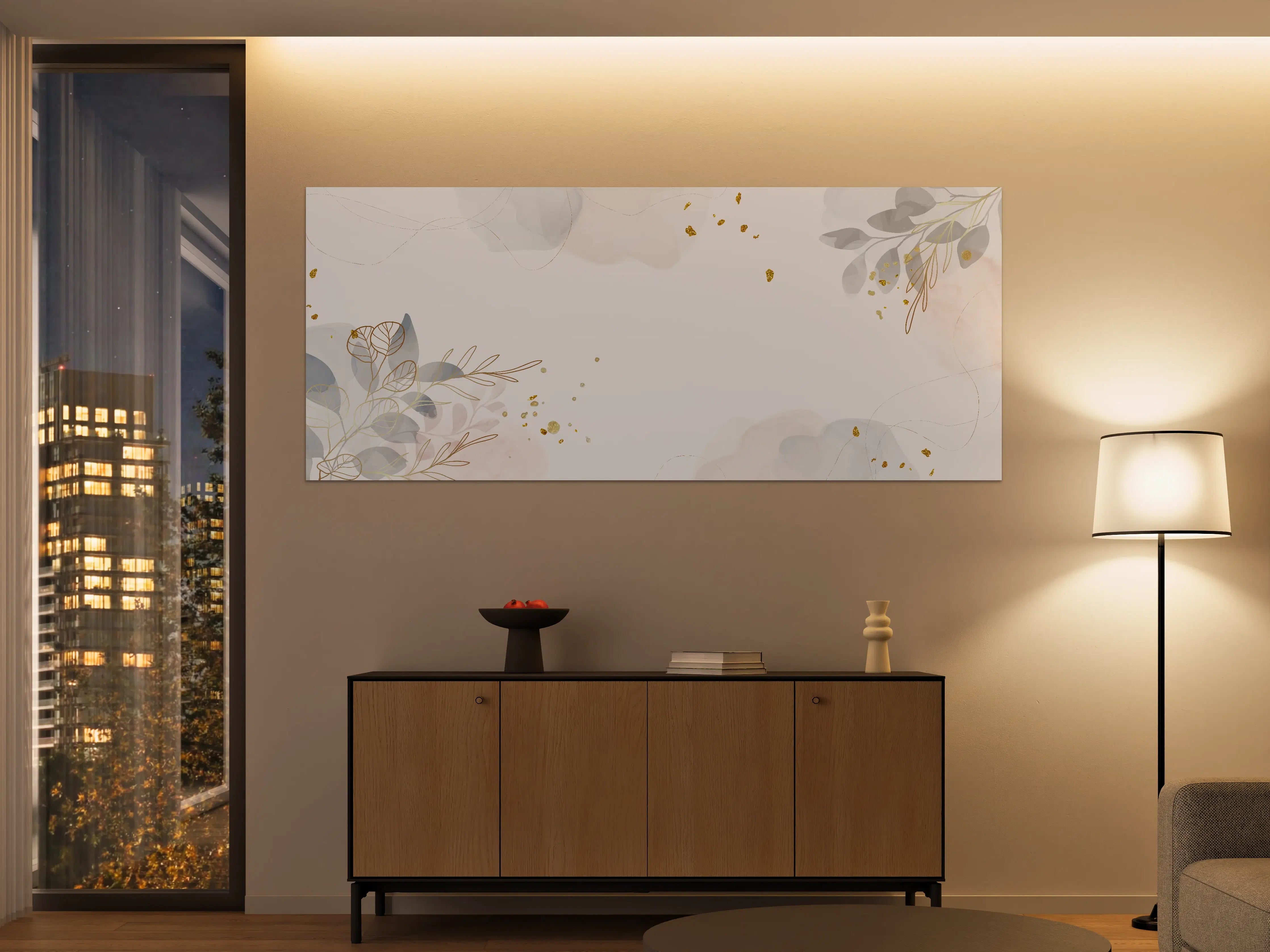 Große Wandbilder - Zartes Blumen Aquarell Design
