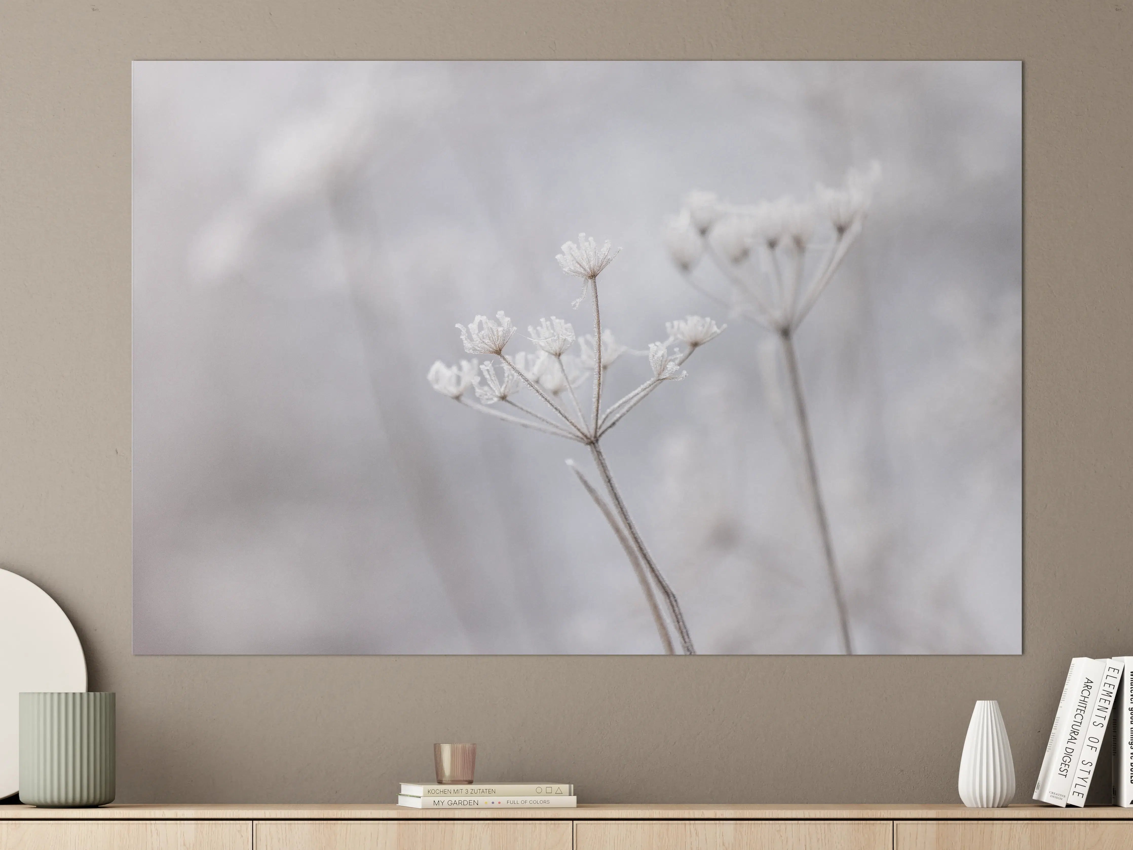 Große Wandbilder - Zartes Blumen-Detail in sanften Tönen