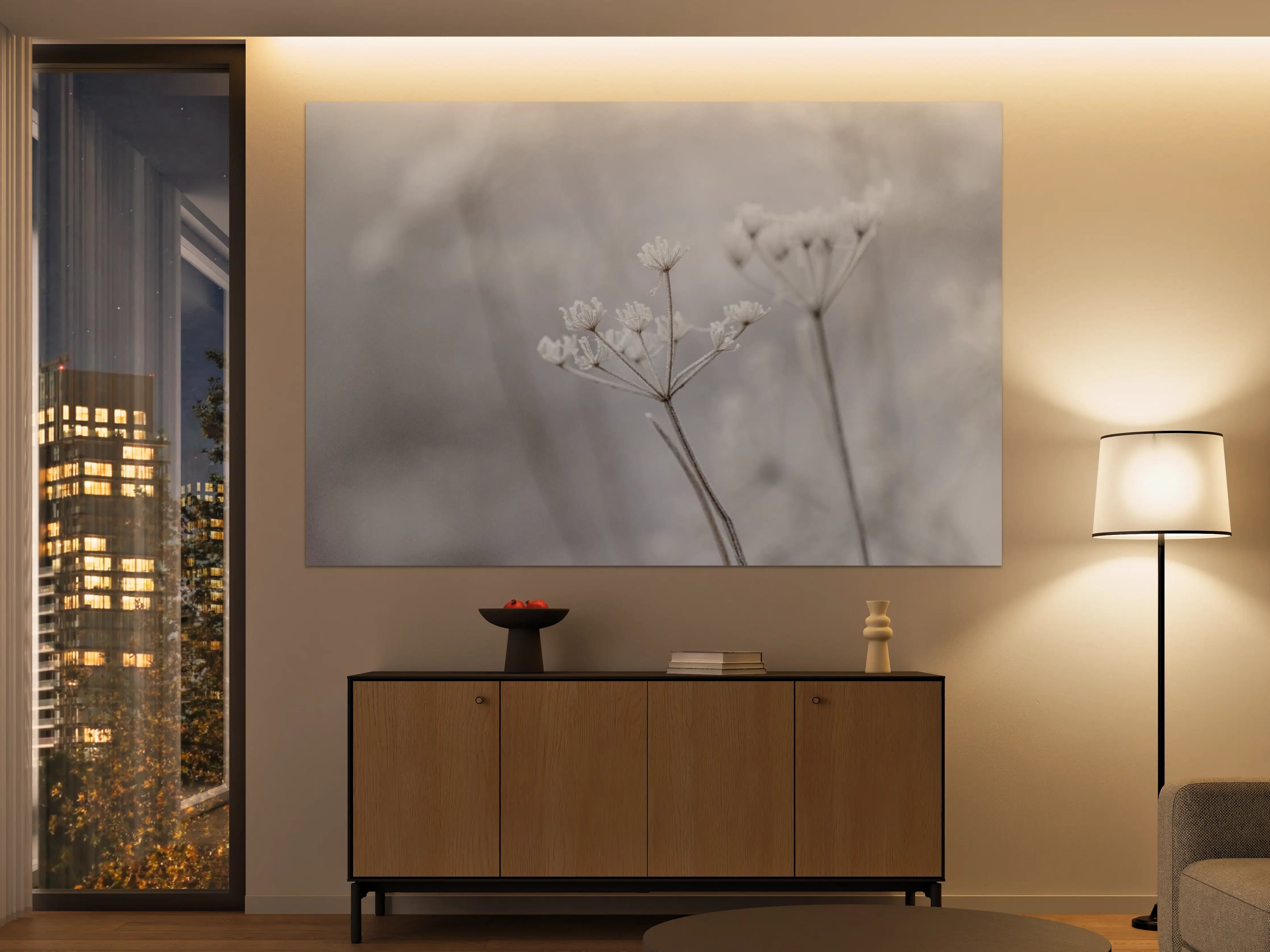 Große Wandbilder - Zartes Blumen-Detail in sanften Tönen