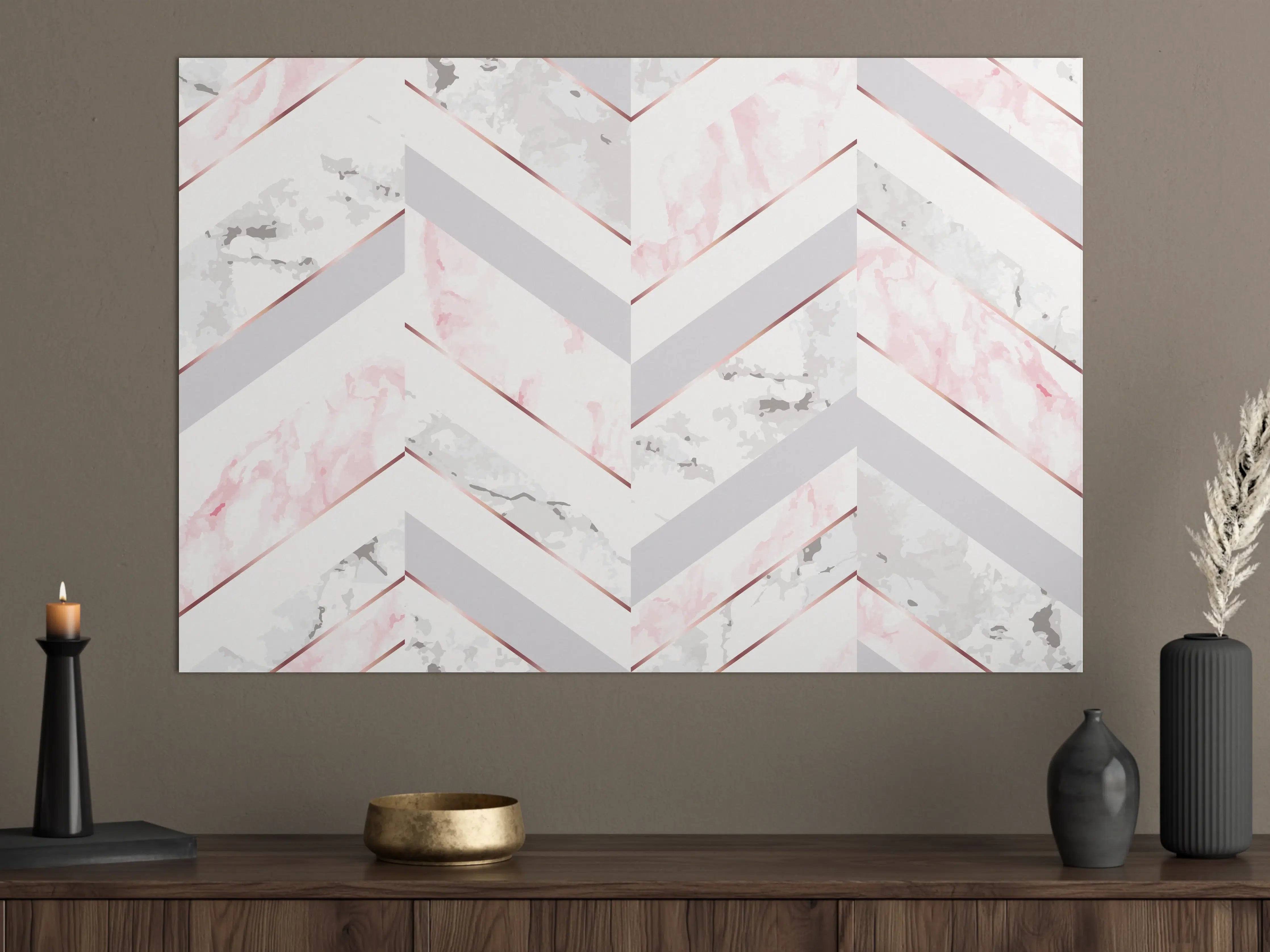 Große Wandbilder - Zartes Rosa-Weiß Muster
