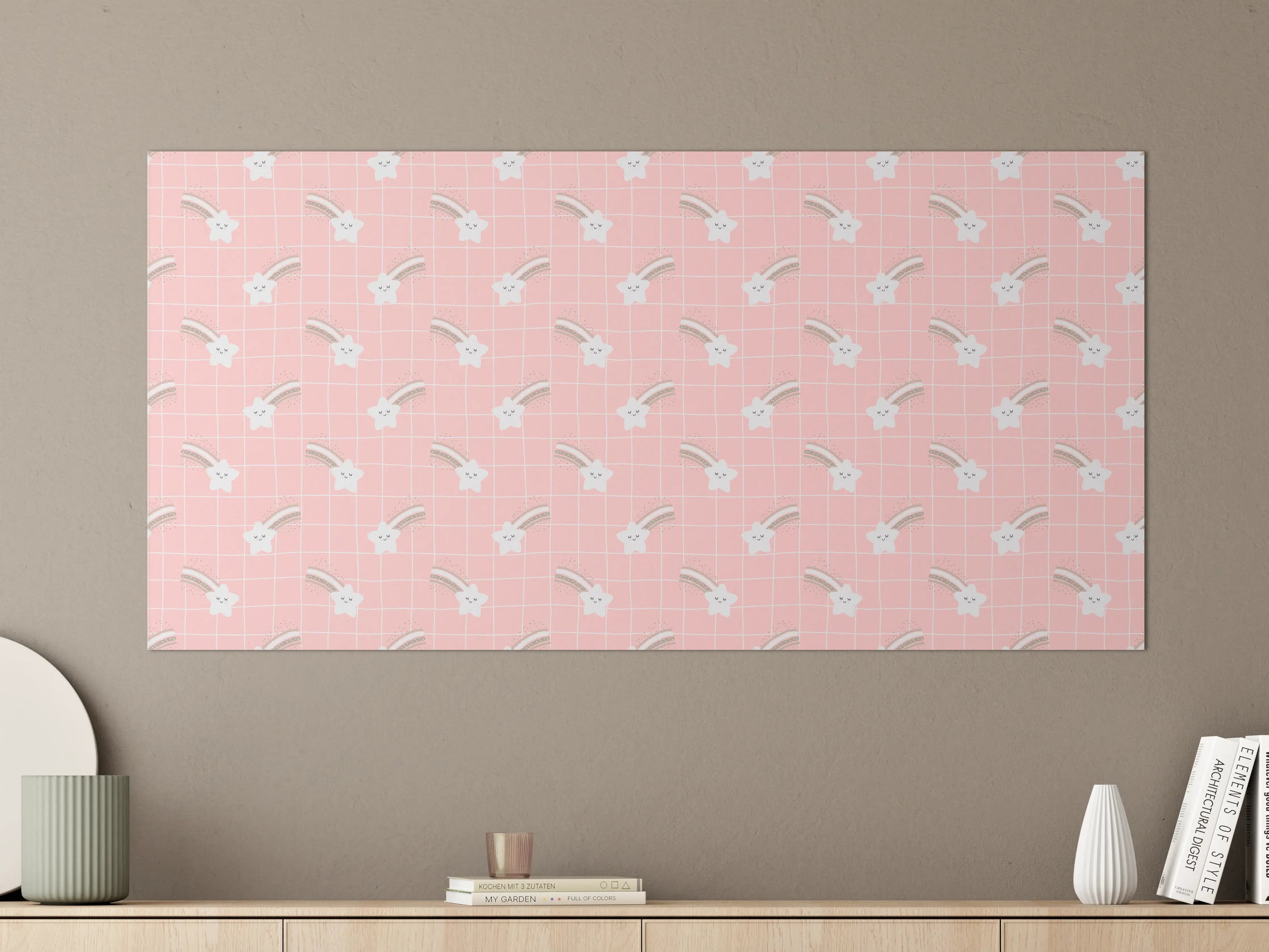 Große Wandbilder - Zartes Rosa mit Weißacühlenge Grafik