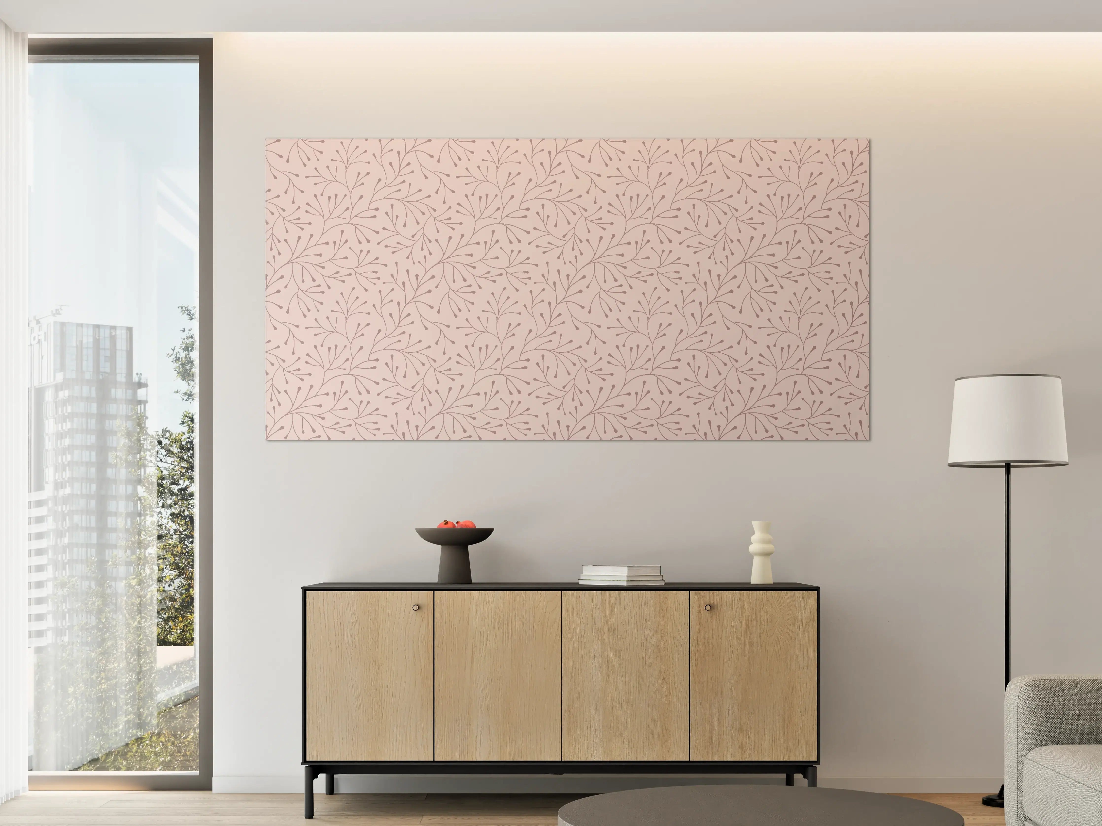 Große Wandbilder - Zartes Rosé mit feinem Muster