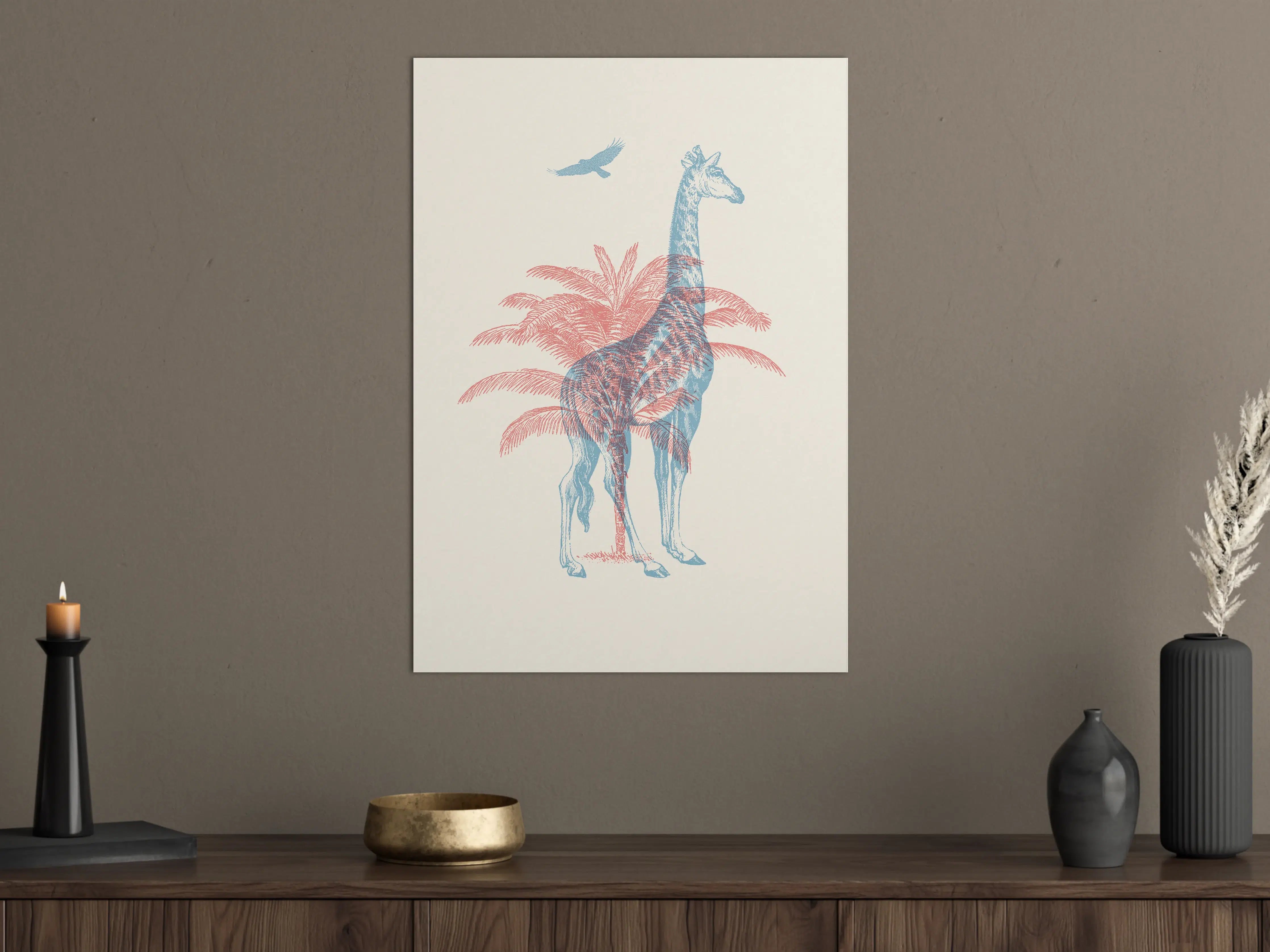 Große Wandbilder - Zeichnung einer Giraffe - Moderne Kunst