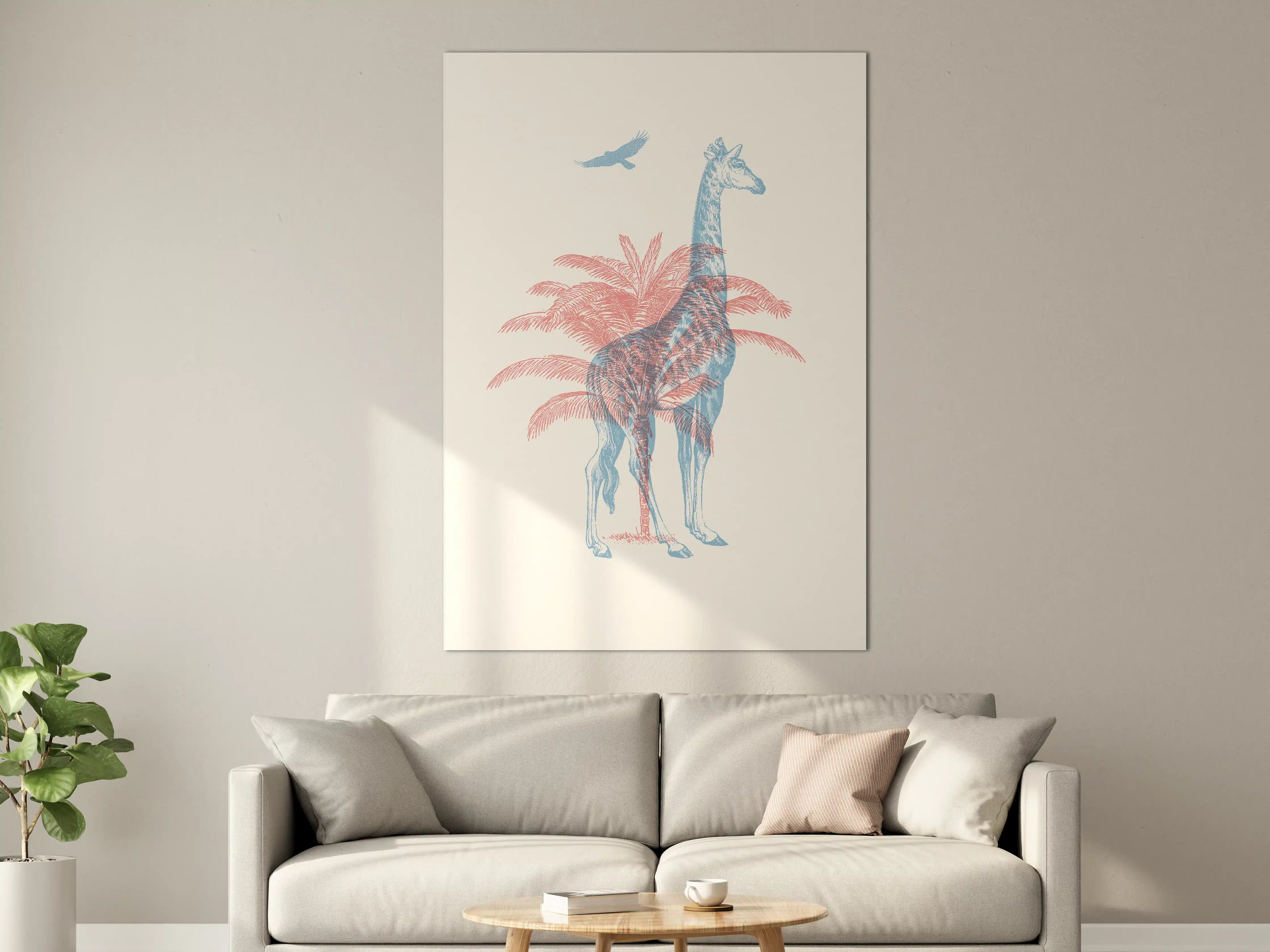 Große Wandbilder - Zeichnung einer Giraffe - Moderne Kunst