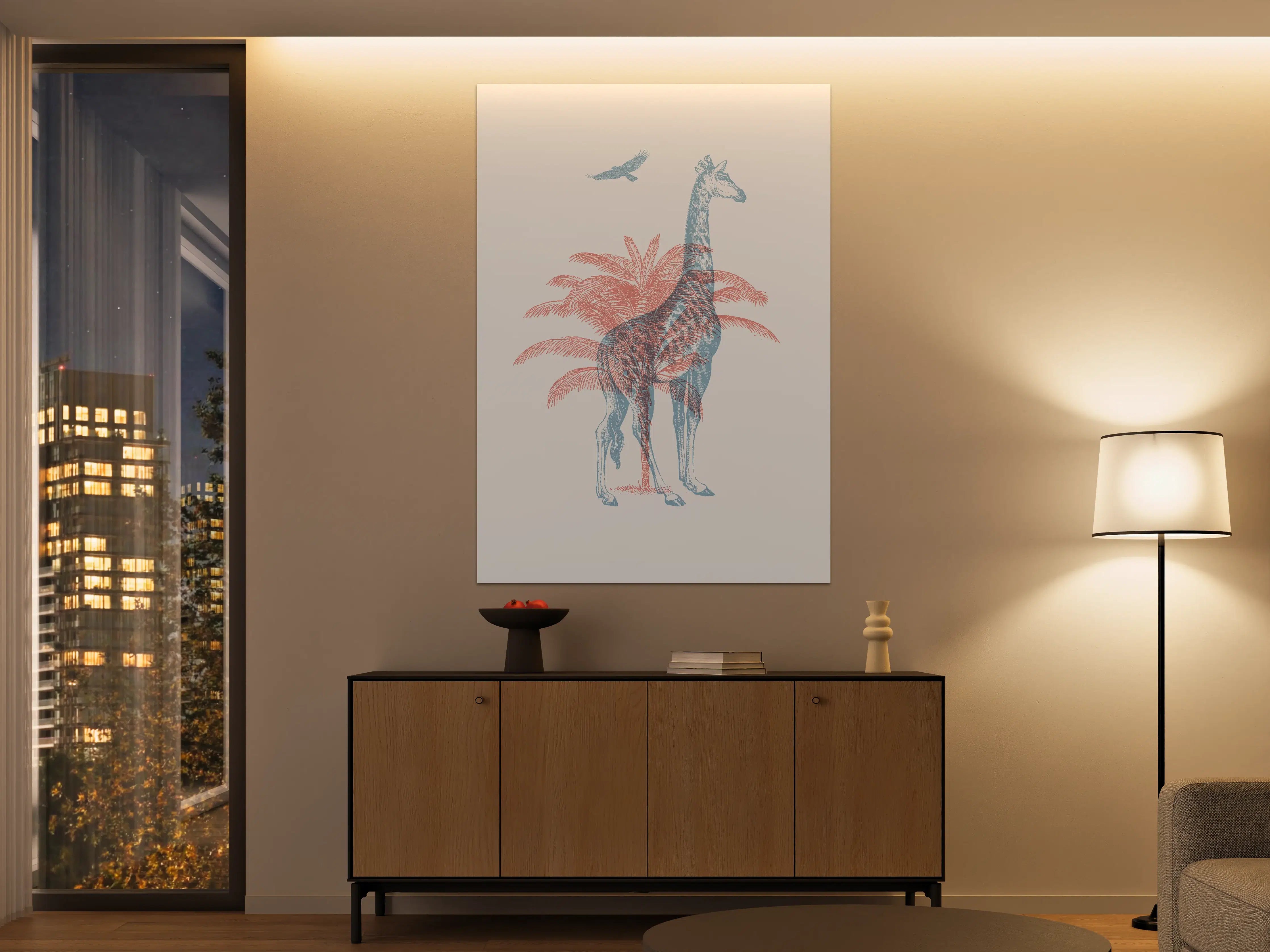 Große Wandbilder - Zeichnung einer Giraffe - Moderne Kunst