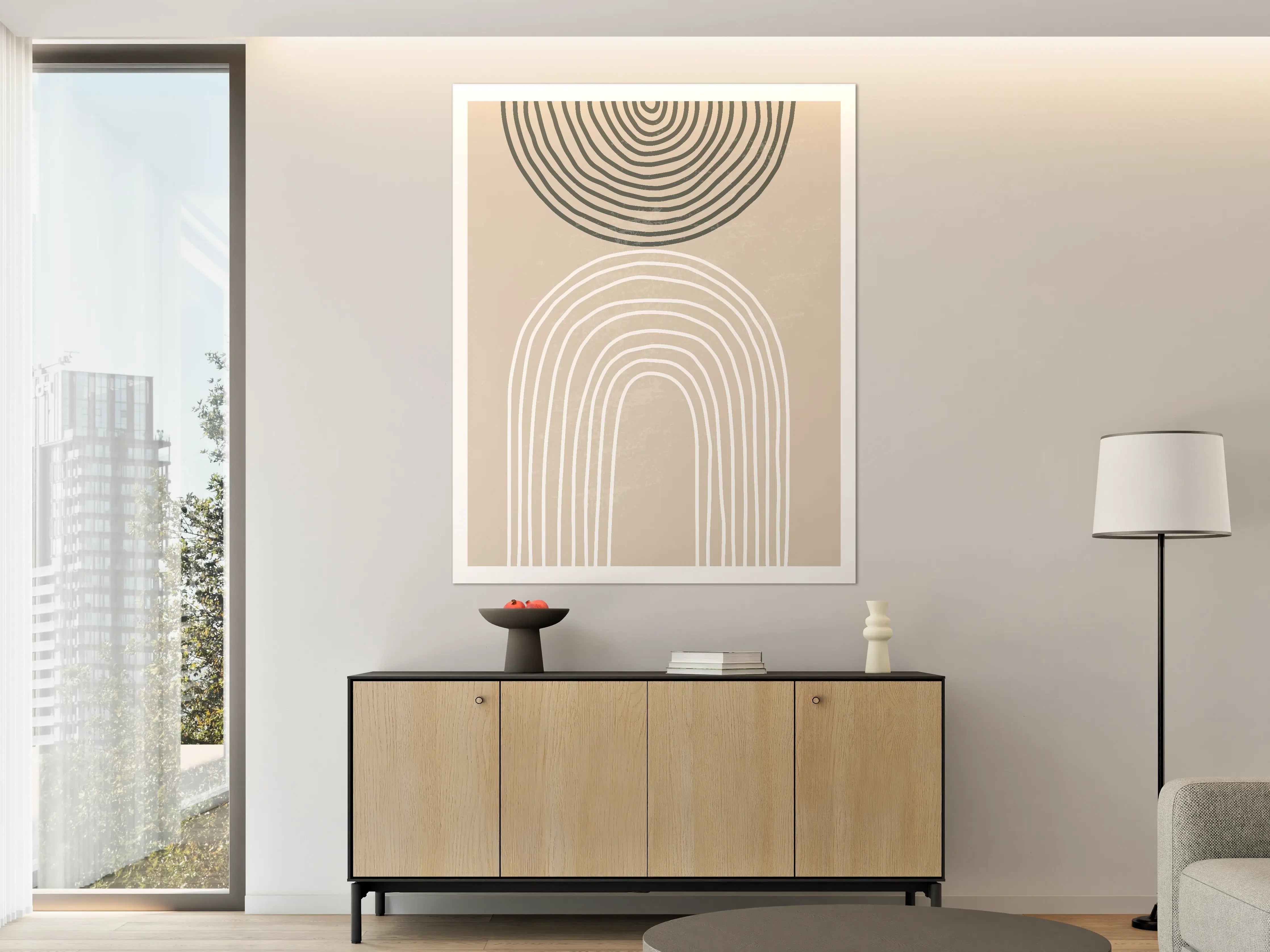 Große Wandbilder - Zeitlose Grautöne in minimalistischen Mustern