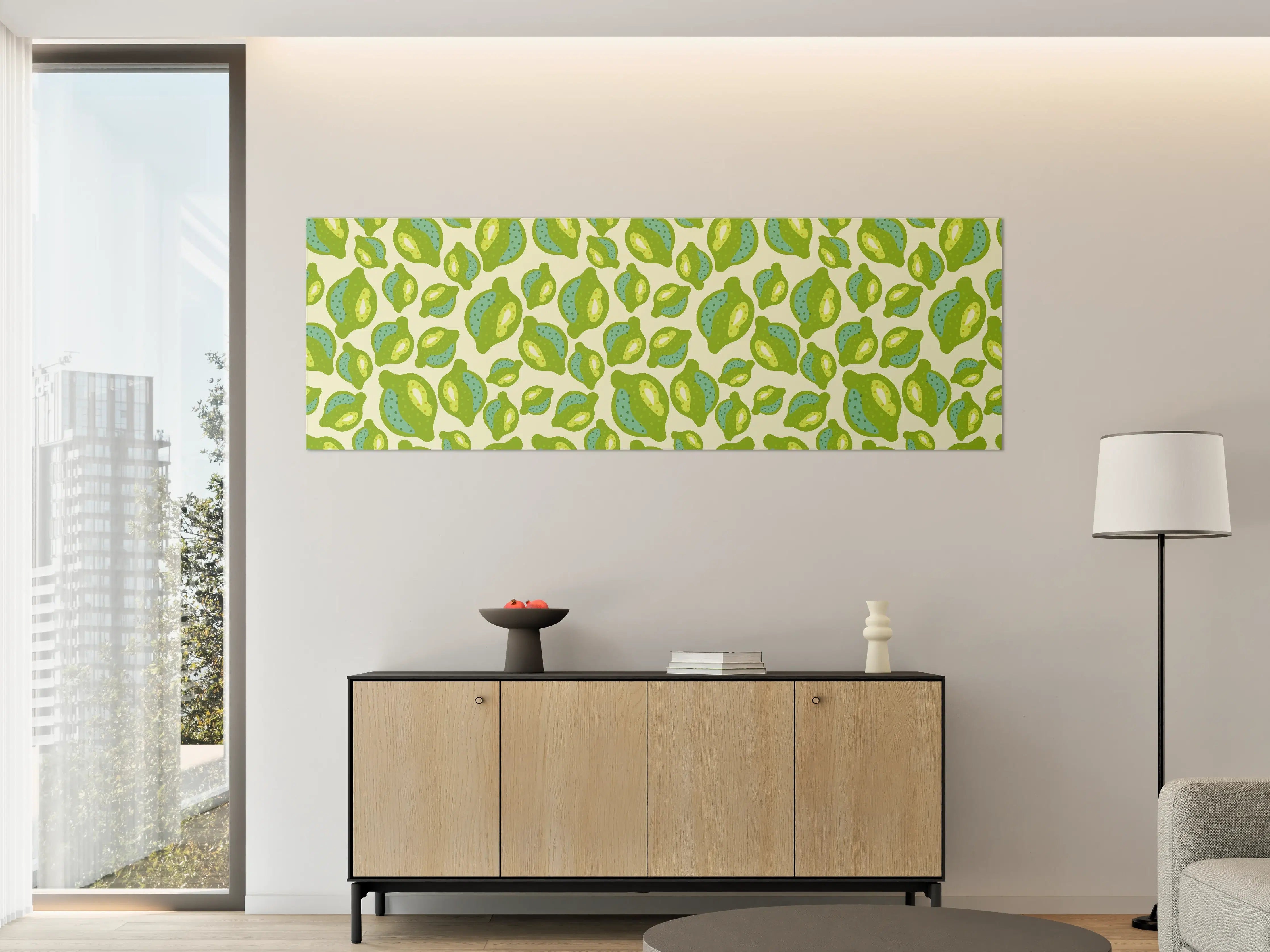 Große Wandbilder - Zitrus-Limetten-Muster Grün