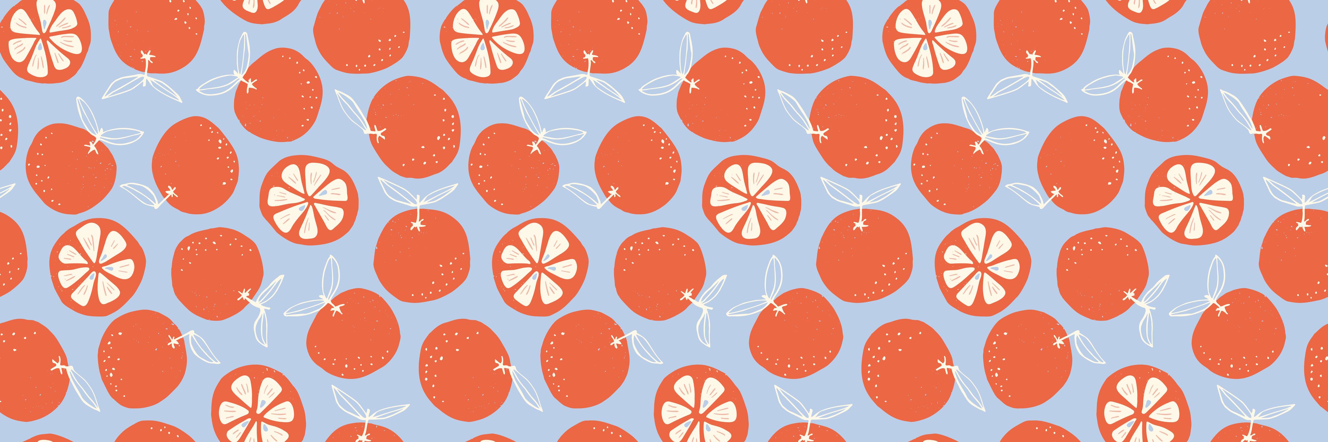 Große Wandbilder-Zitrus-Orangenmuster Coral Glow