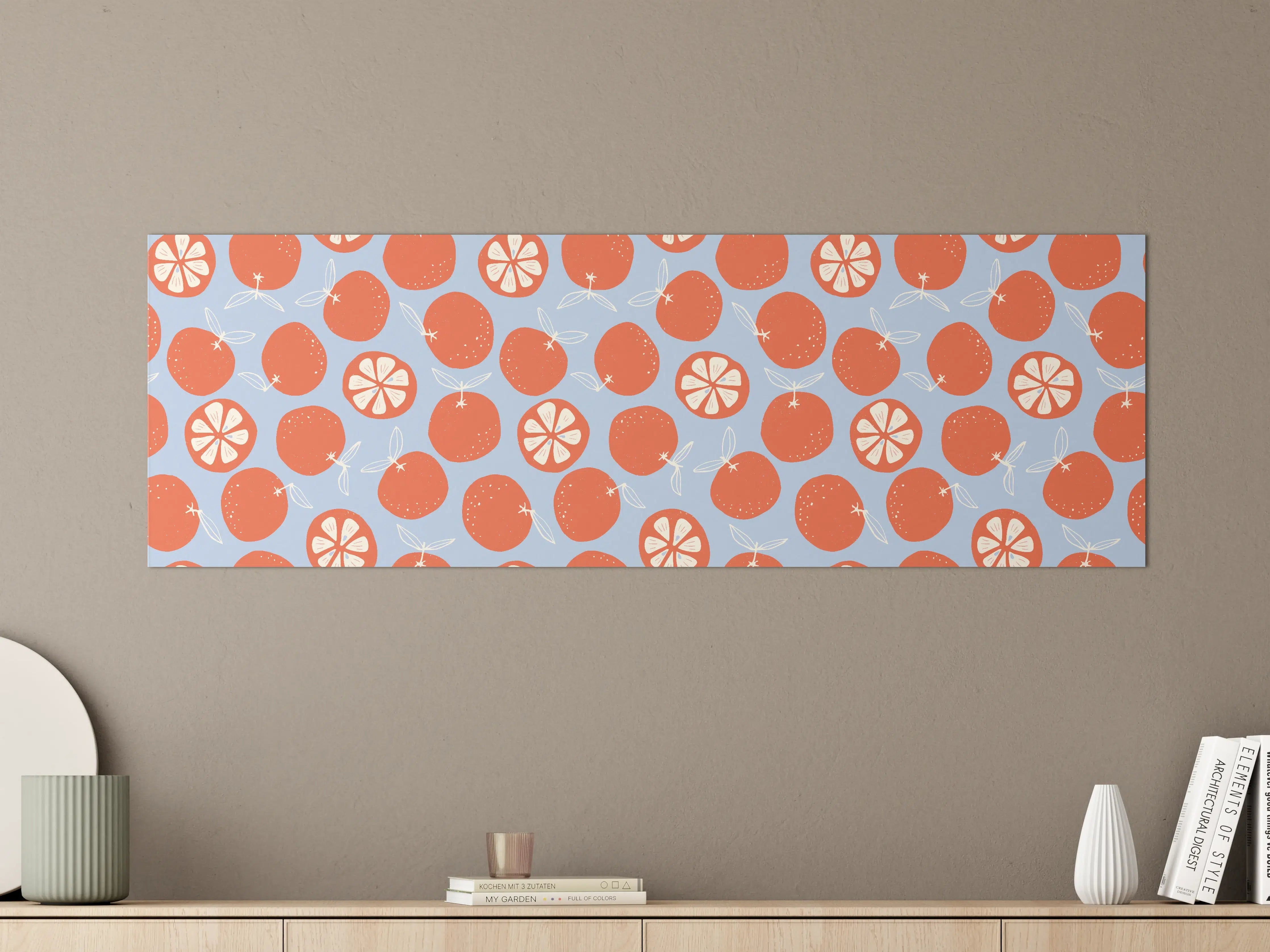 Große Wandbilder - Zitrus-Orangenmuster Coral Glow