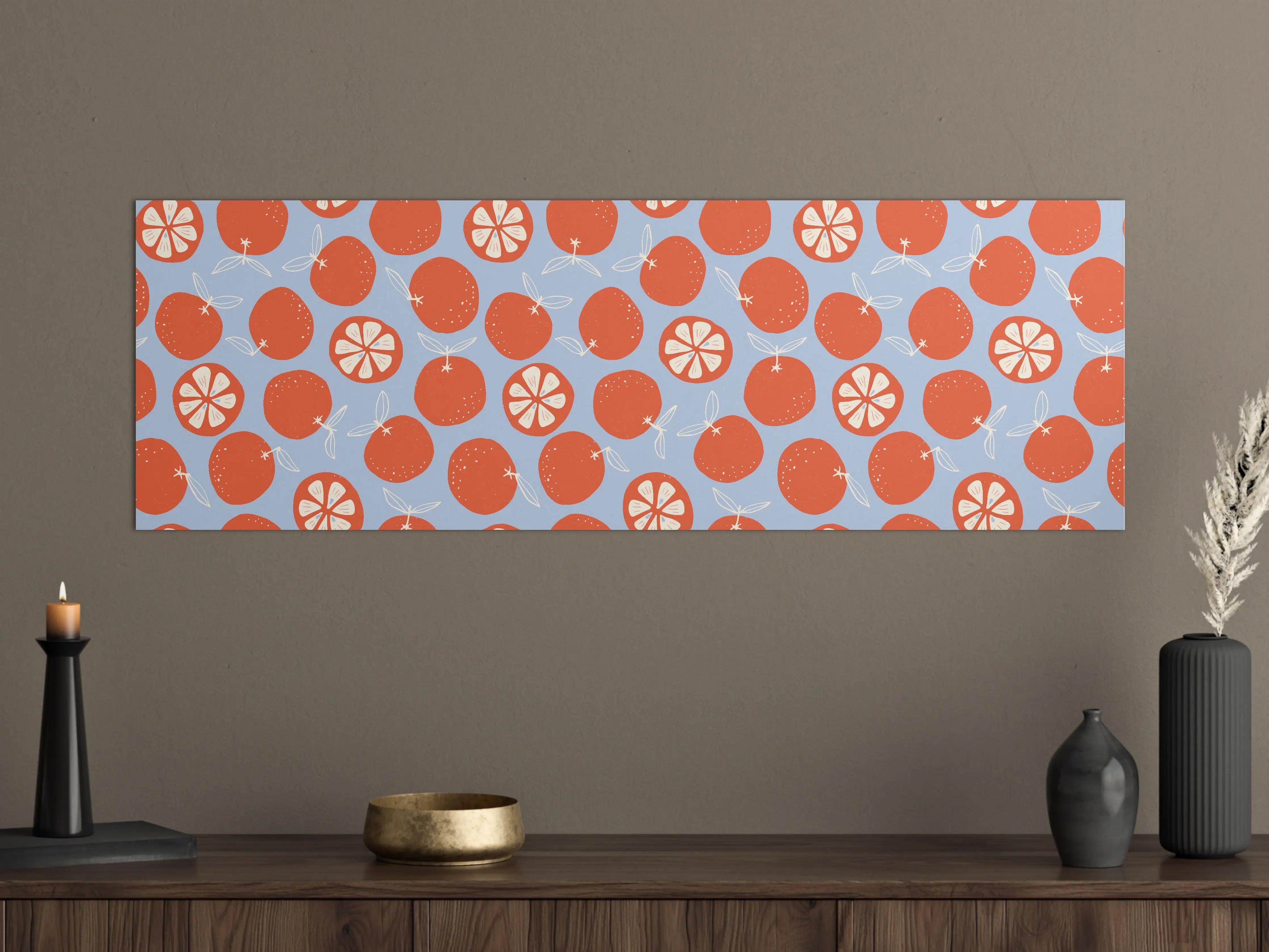 Große Wandbilder - Zitrus-Orangenmuster Coral Glow