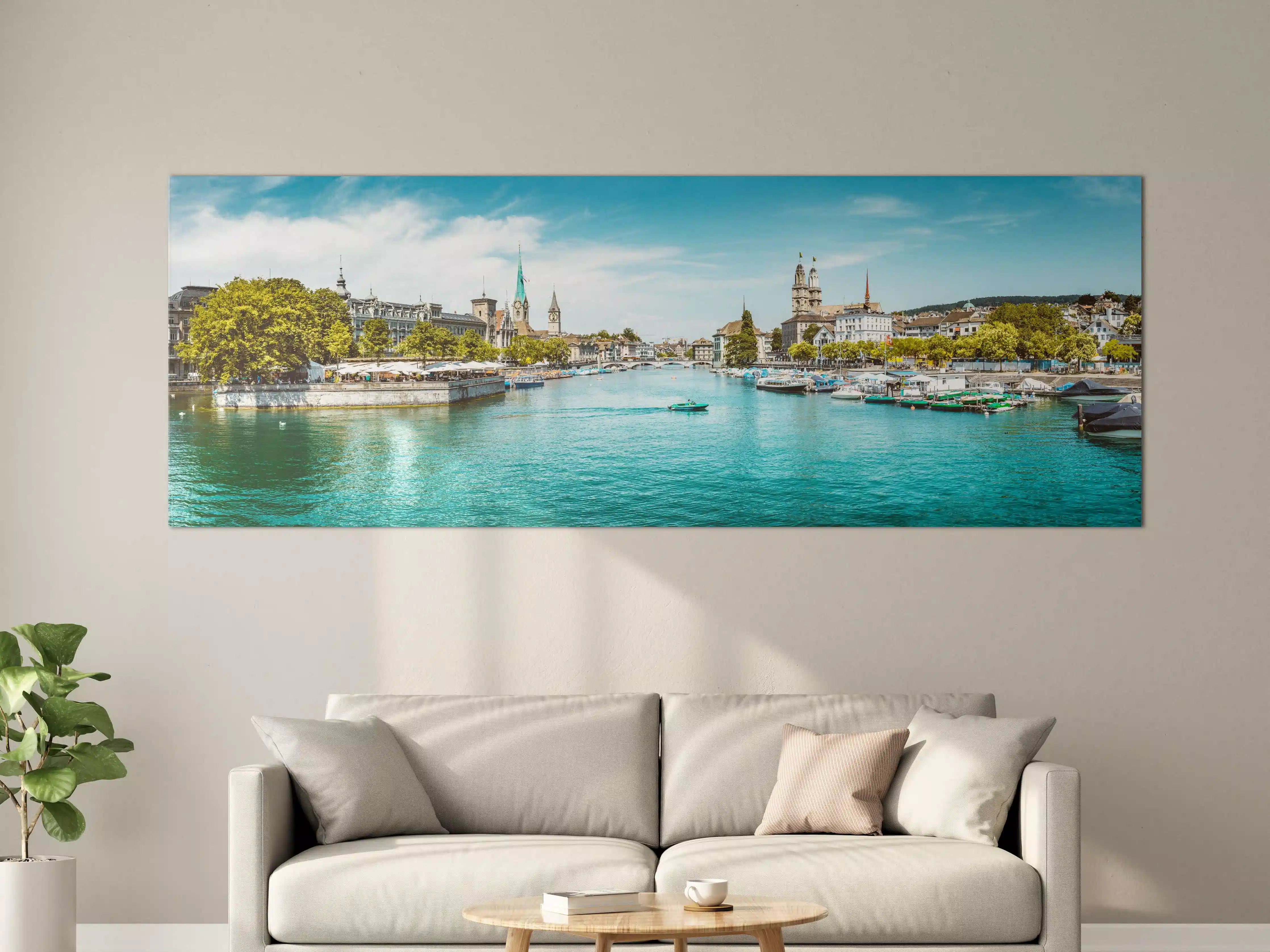 Große Wandbilder - Zürich Skyline Panorama mit Fluss Limmat