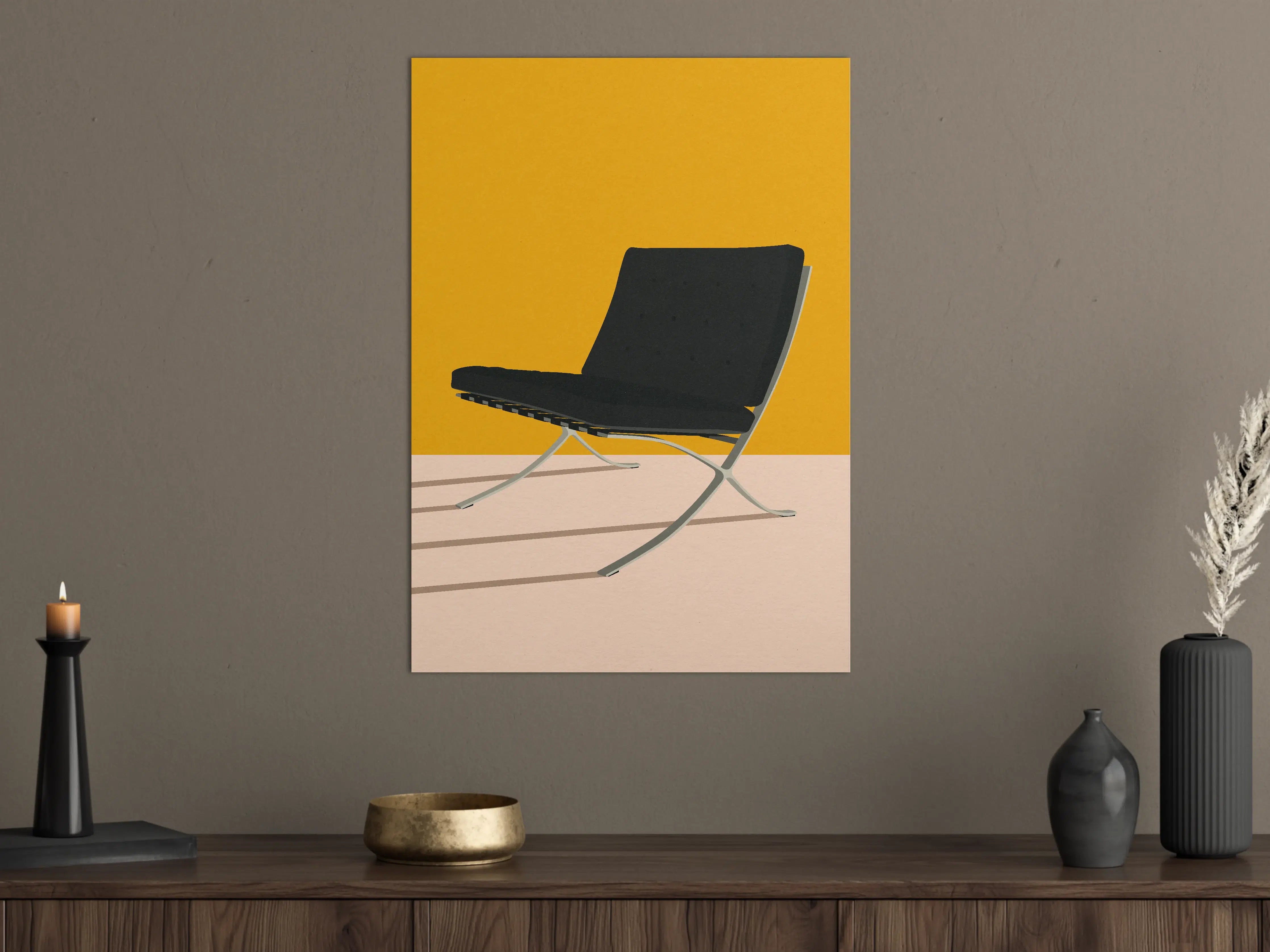 Große Wandbilder - "Moderne weiße Keramikvase mit goldenen Akzenten - Exklusives Wohnaccessoire"