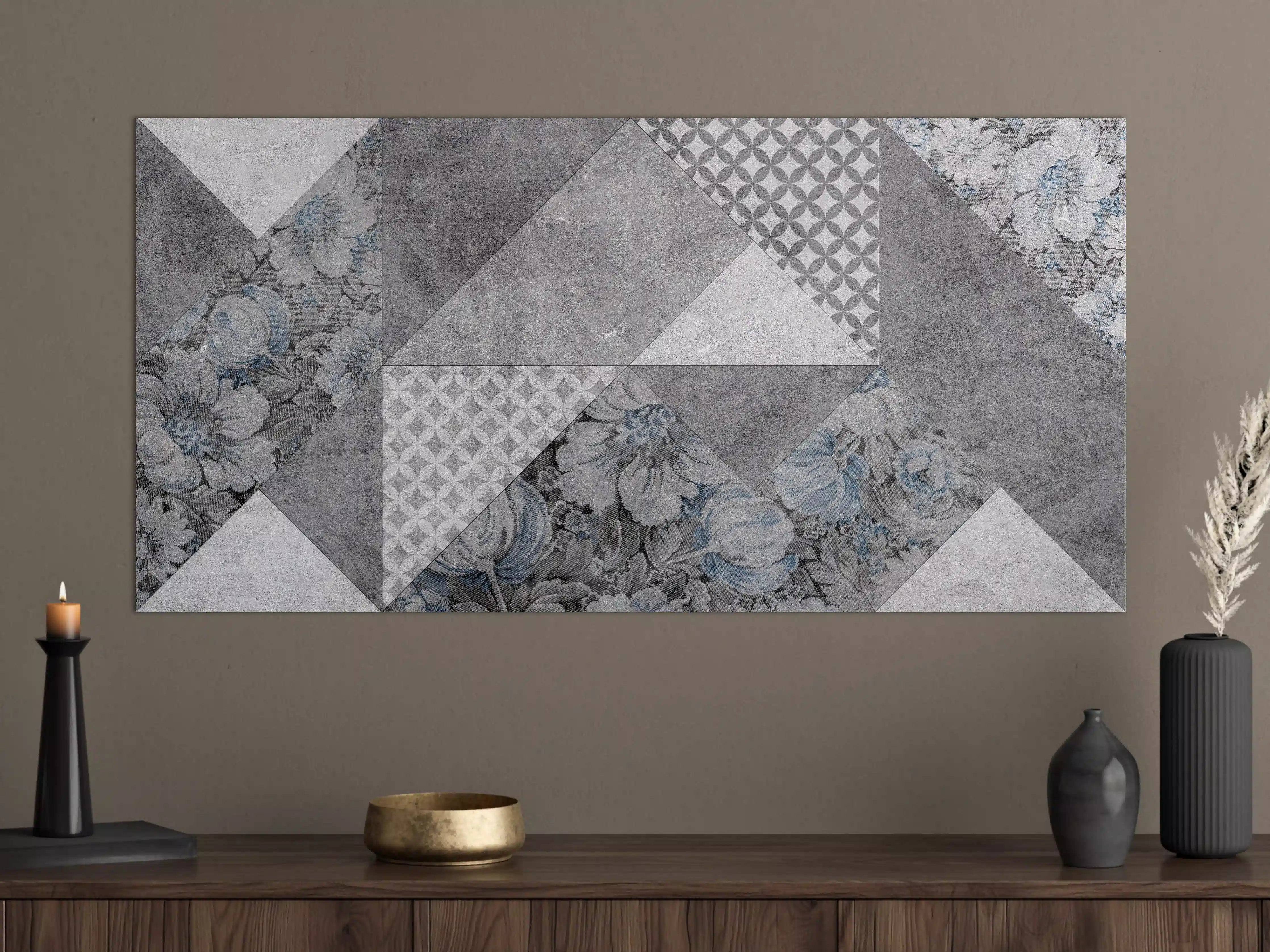 Große Wandbilder - abstrakte Blumen und Marmor Textur 