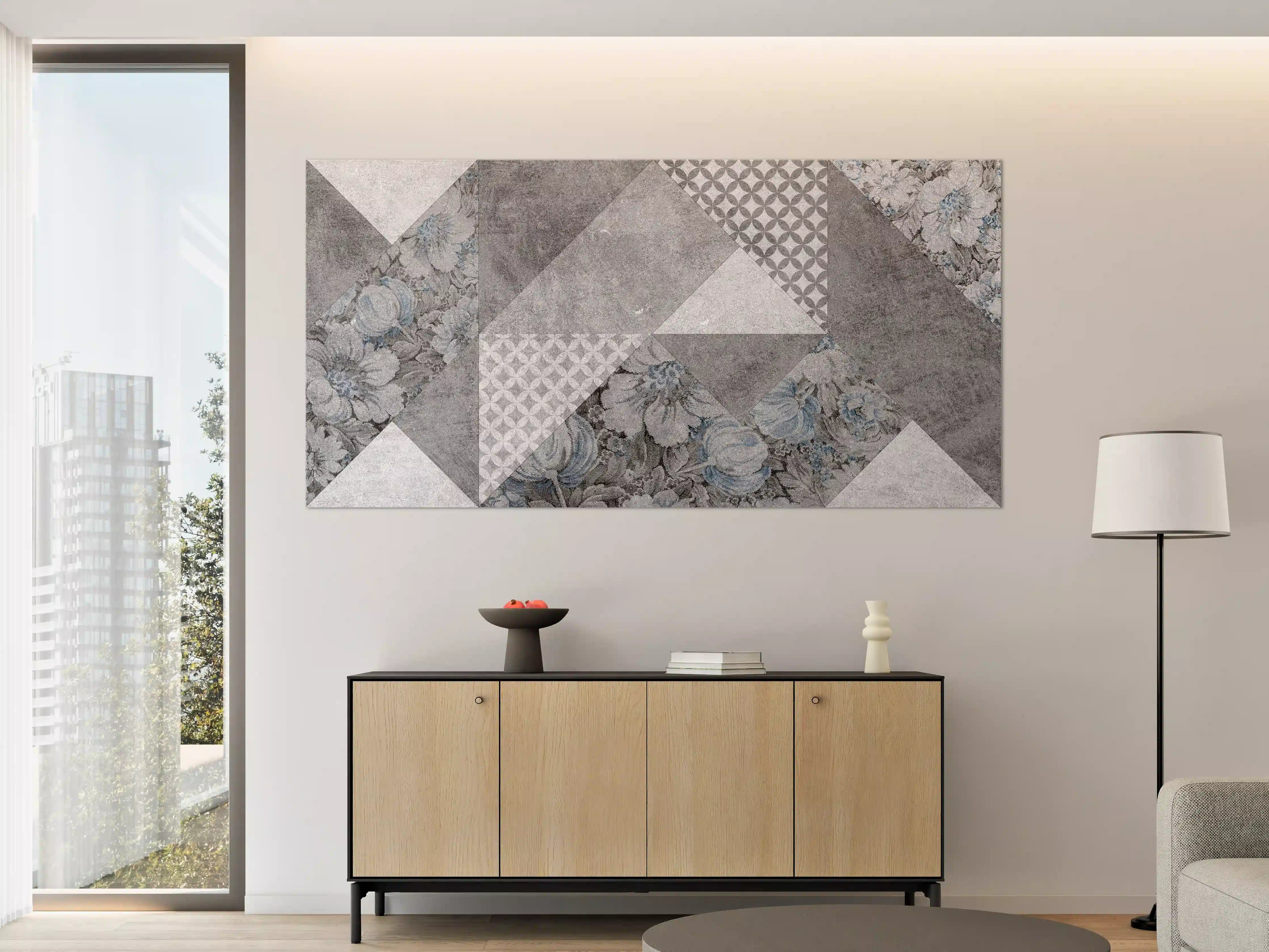 Große Wandbilder - abstrakte Blumen und Marmor Textur 