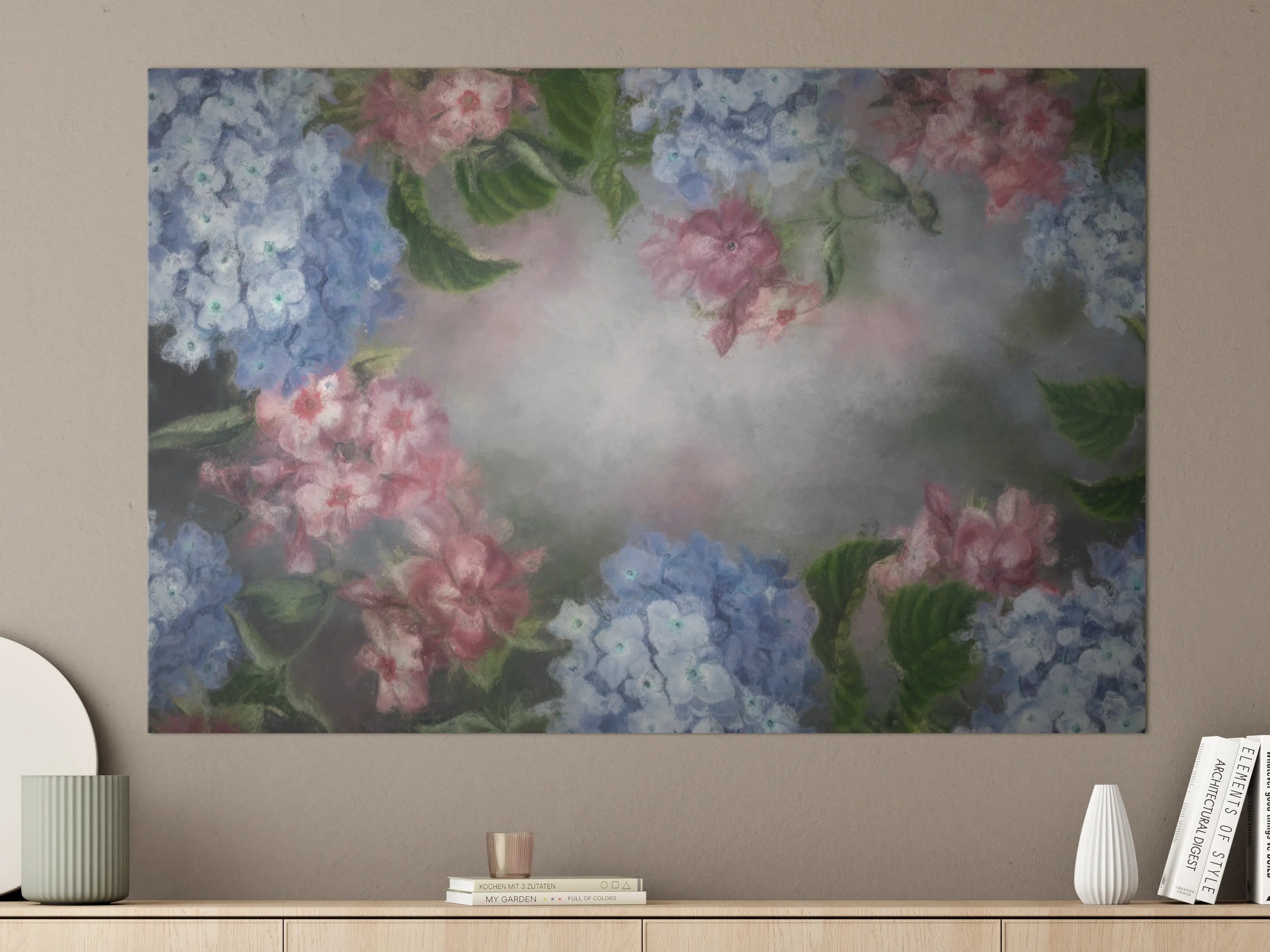 Große Wandbilder - antiquarisches Blumengemälde