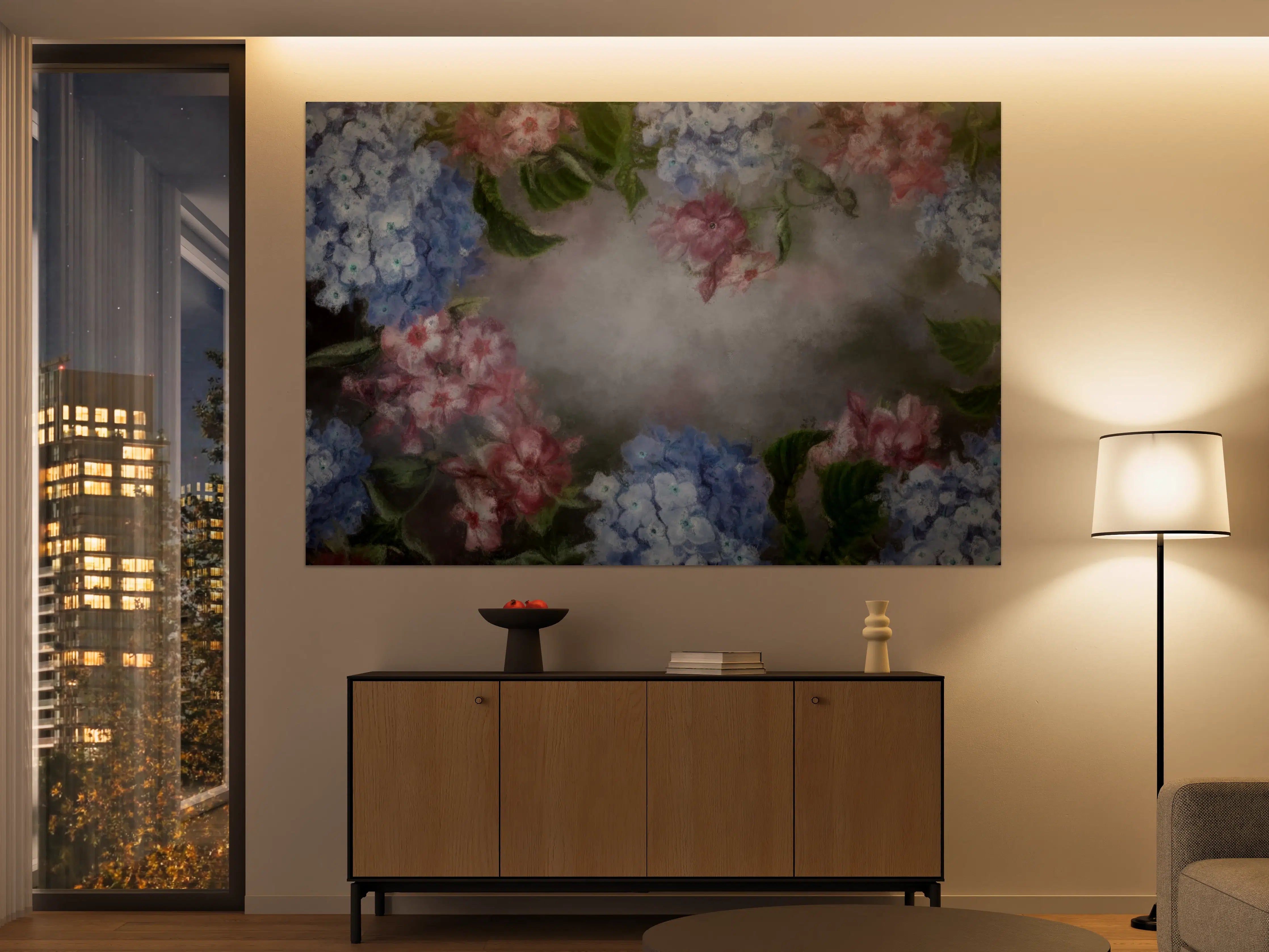 Große Wandbilder - antiquarisches Blumengemälde