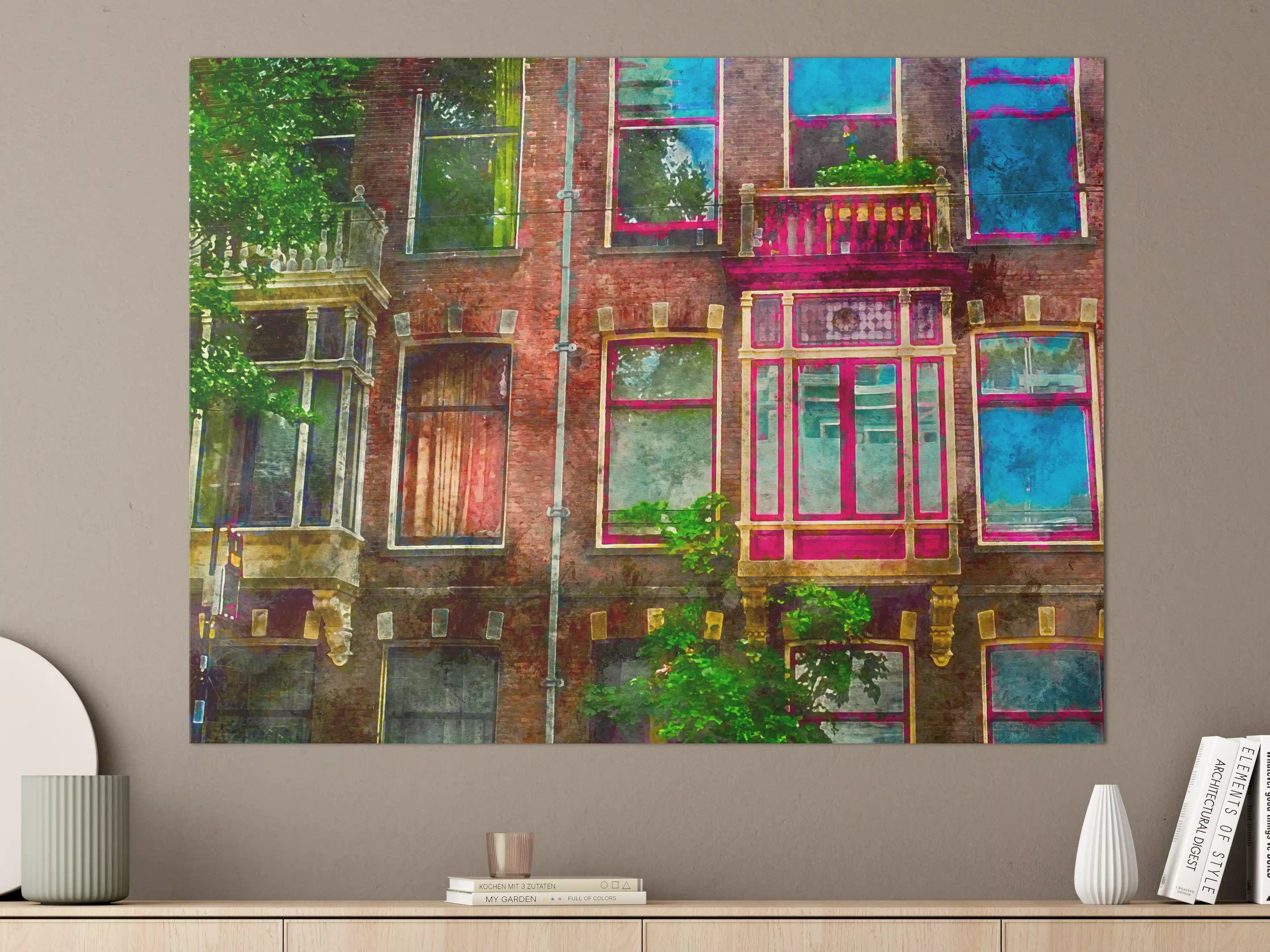 Große Wandbilder - buntes Fenster in Amsterdam