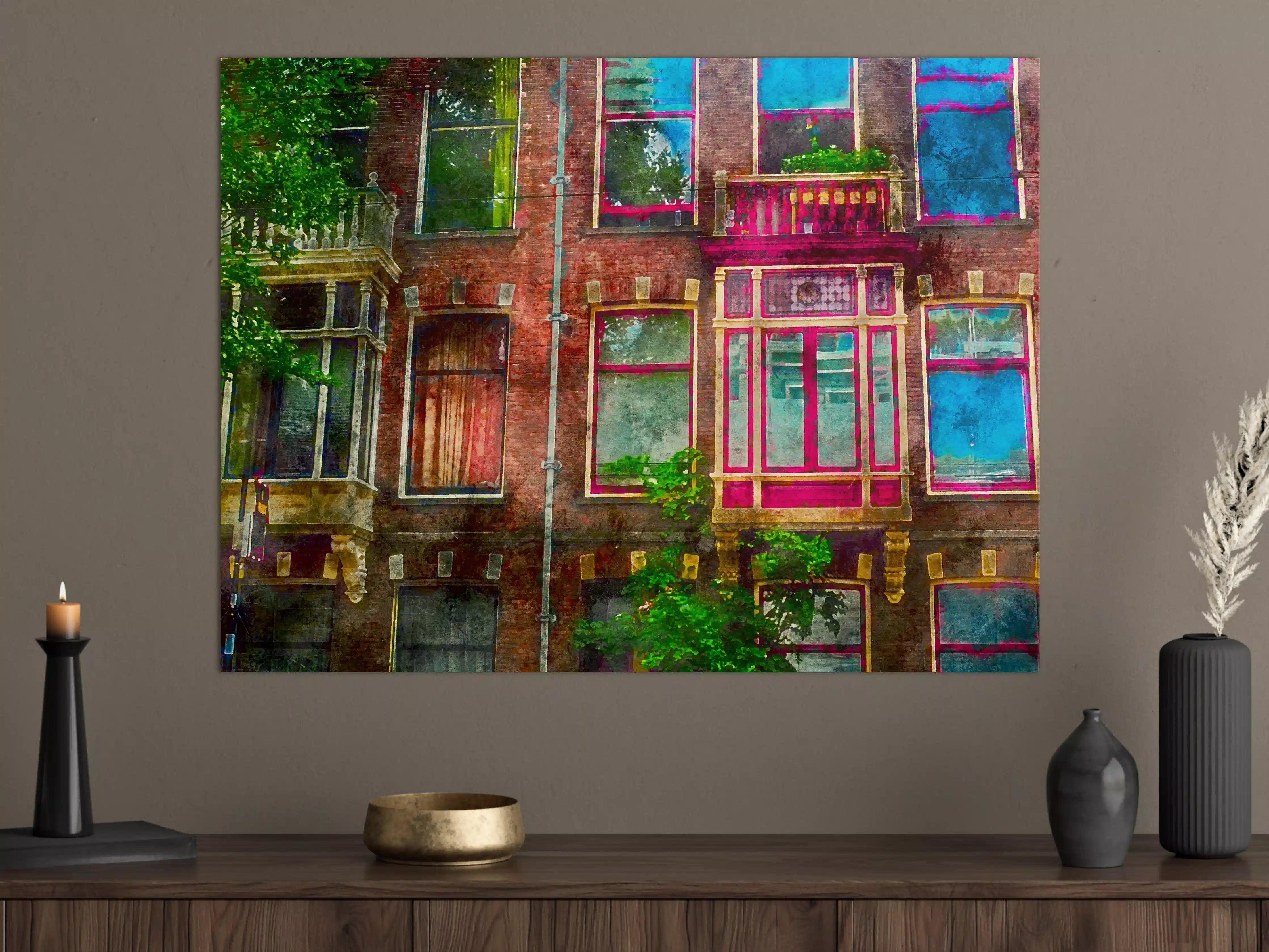 Große Wandbilder - buntes Fenster in Amsterdam