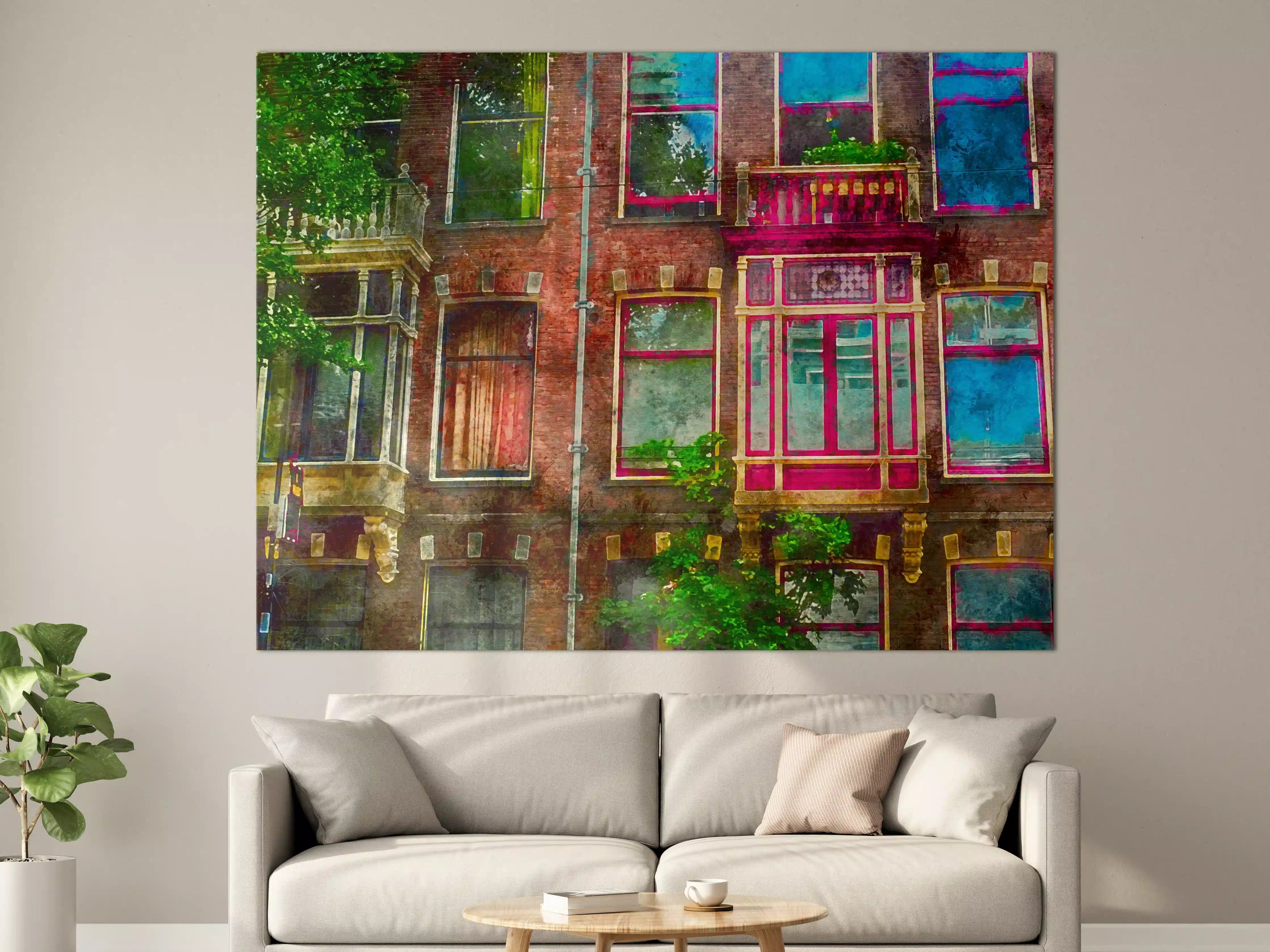Große Wandbilder - buntes Fenster in Amsterdam